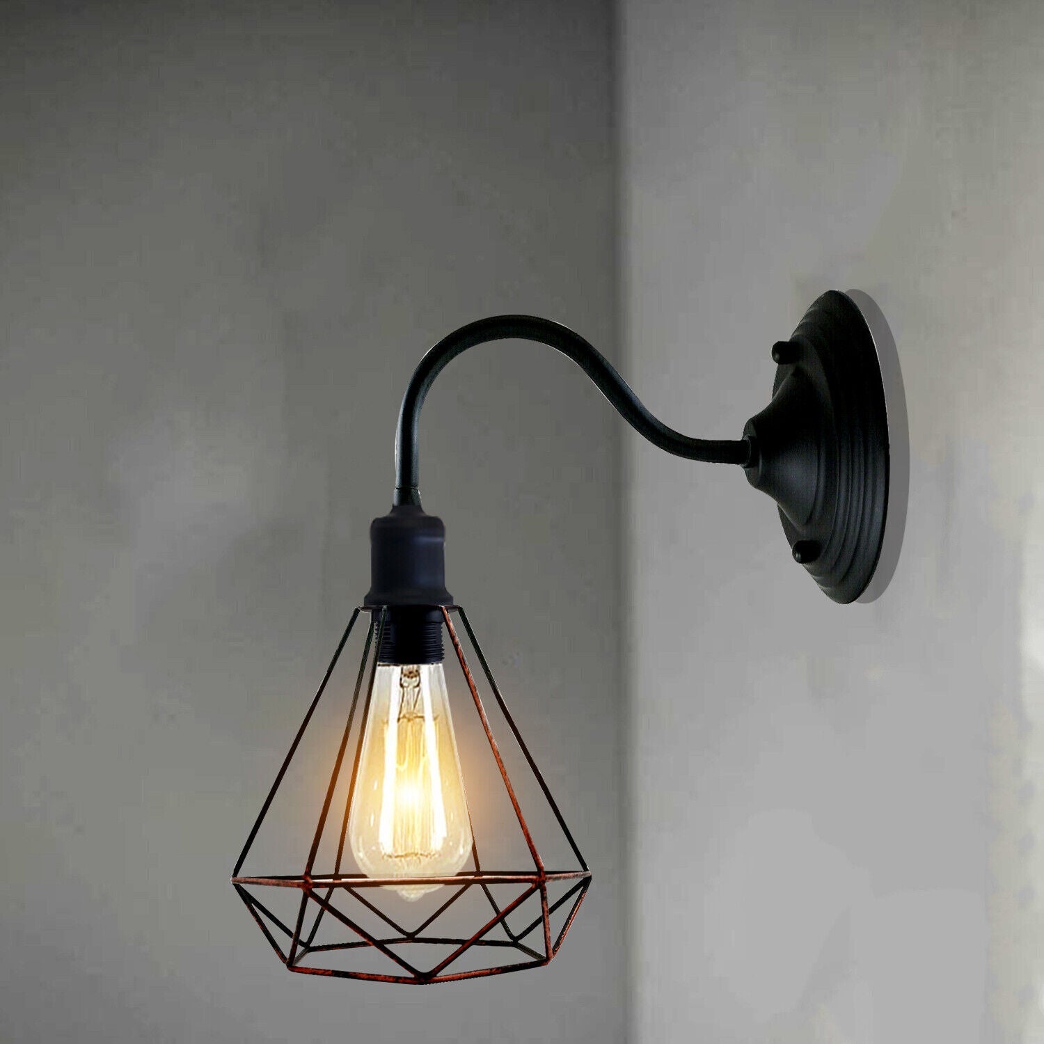 Modern Industrial  Vintage Indoor Rustic Red colour Wall Light Lamp Fitting Fixture E27 Holder UK~3673-11