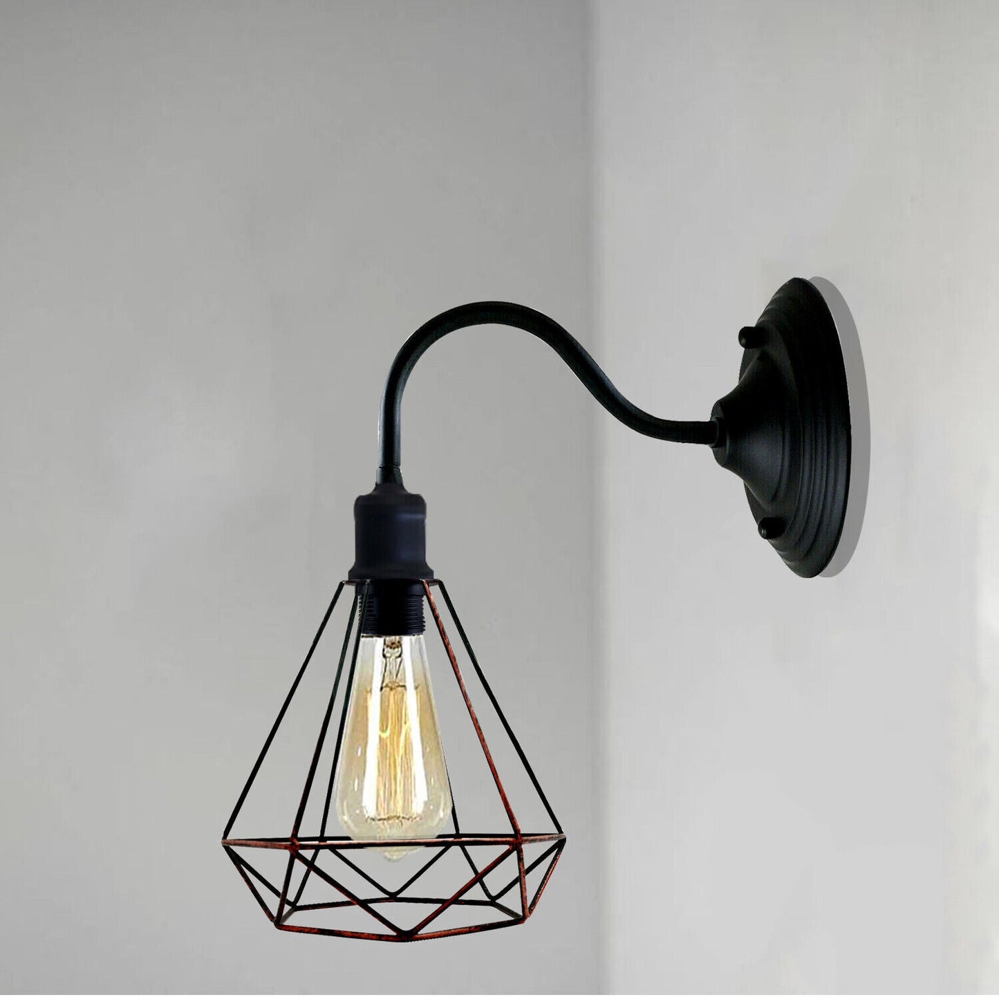 Modern Industrial  Vintage Indoor Rustic Red colour Wall Light Lamp Fitting Fixture E27 Holder UK~3673-12