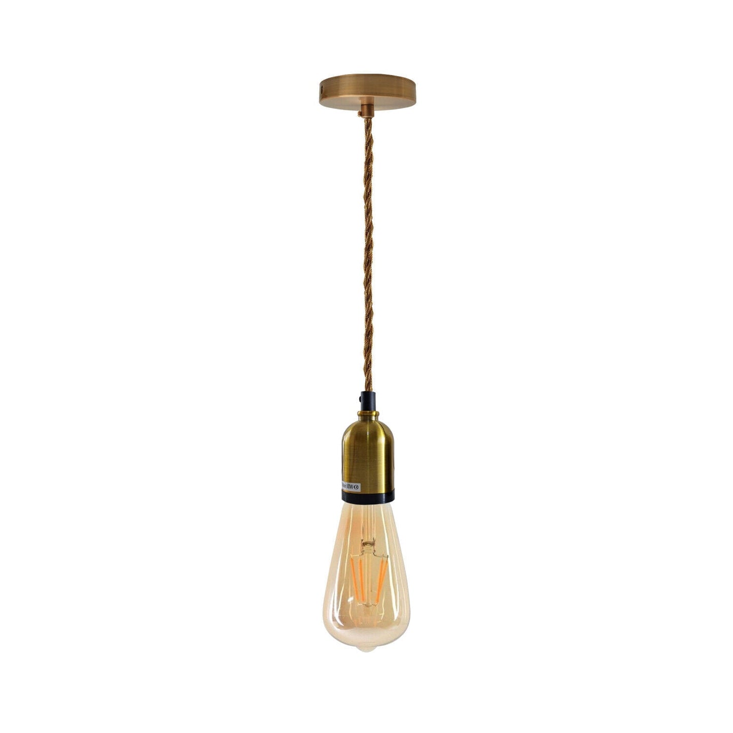 Modern Pendant Light Fabric Gold Yellow Wire Yellow brass Ceiling Rose E27 Suspension Light Lamp Holder~3682-8