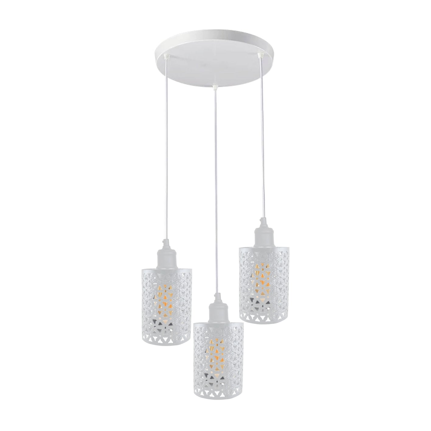 Industrial Retro pendant light 3 way Round ceiling base brushed finished Metal Ceiling Lamp Shade ~3951-68