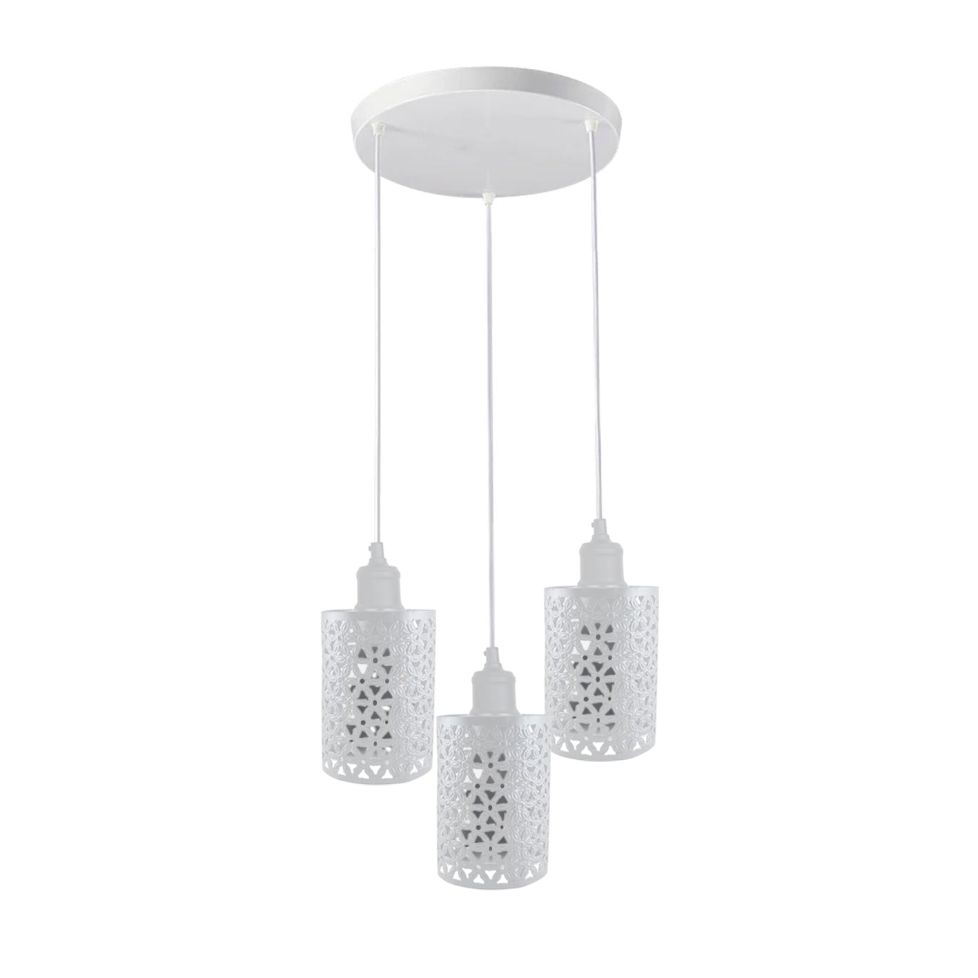 Industrial Retro pendant light 3 way Round ceiling base brushed finished Metal Ceiling Lamp Shade ~3951-11