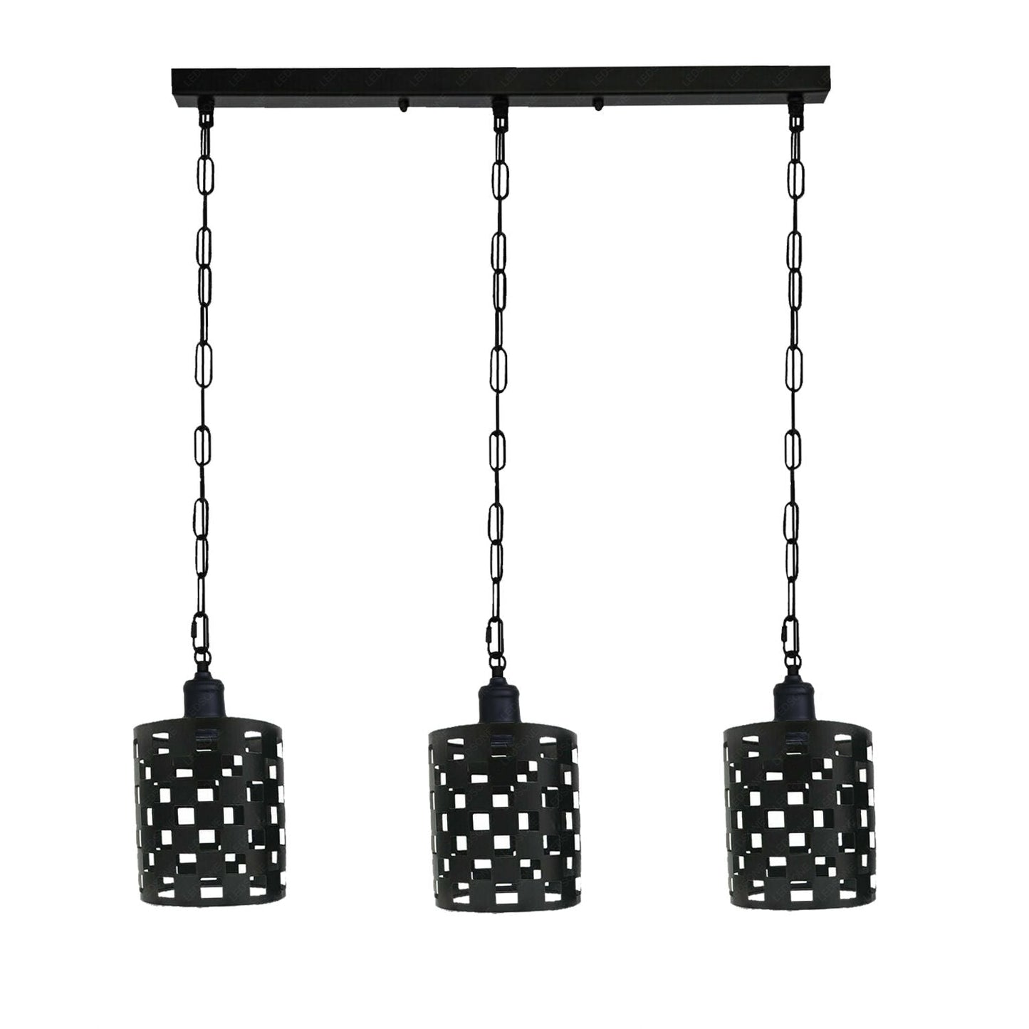 Industrial Vintage Retro Drum Cylinder shape Black Metal Ceiling 3 way rectangle Pendant cage Lights E27~3998-1