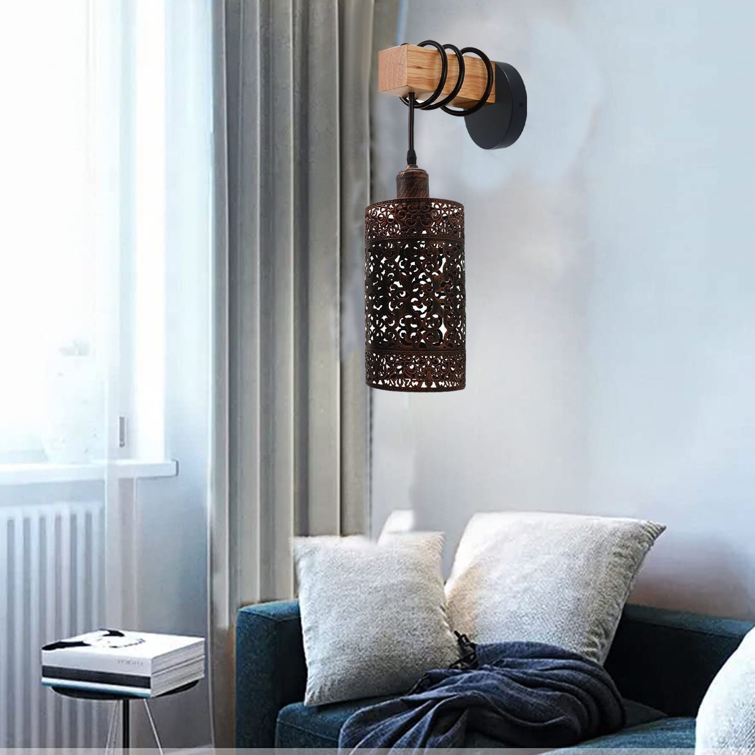 Wall Sconce Lighting Fixture Lamps Down Indoor Wooden Wall Lights Night Lamp for Living Room Bedroom Hallway~1312-5