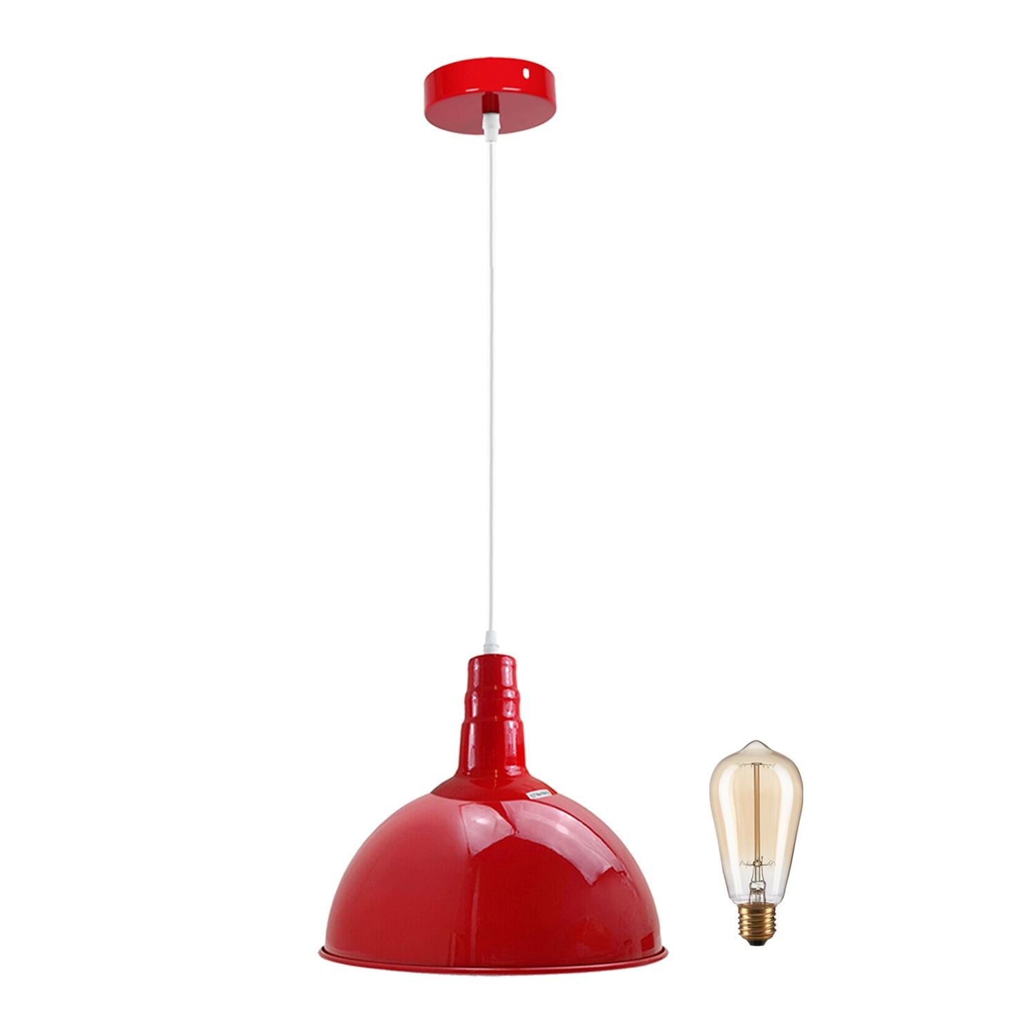 Modern Red Lighting Pendant Shade Metal Retro Bedroom Kitchen Modern Light Style Home~1435-9