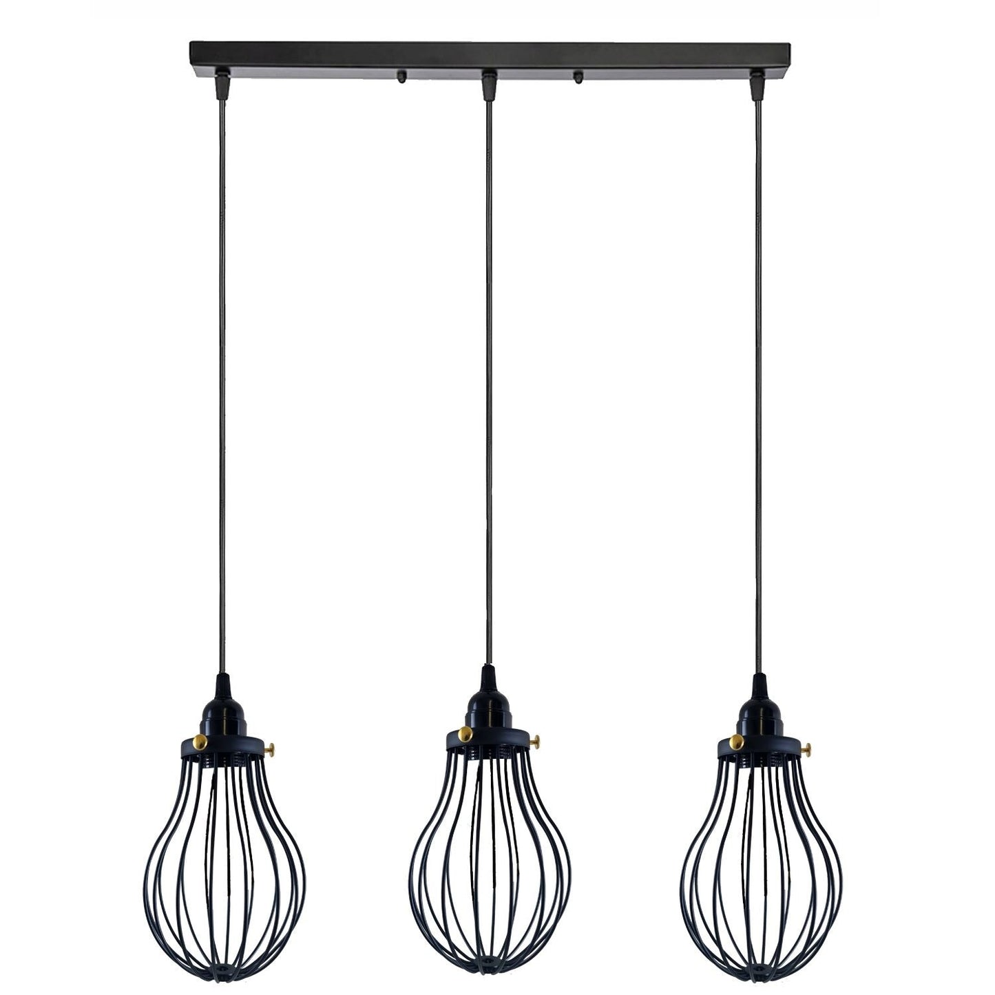 Retro Industrial Black Indoor Hanging Adjustable Pendant Light Big Vase Cage Ceiling Chandelier~3398-5