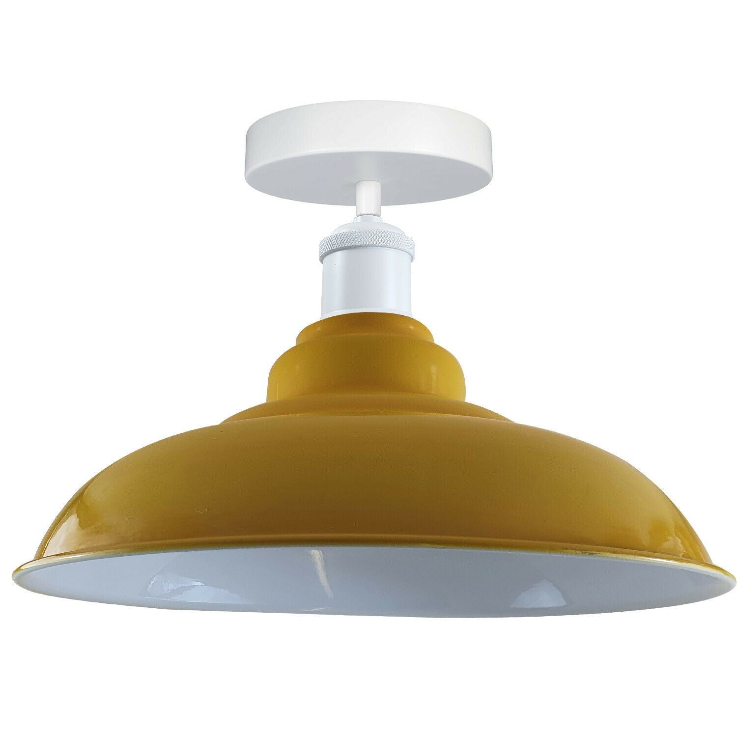 Modern Industrial Style Ceiling Light Fittings Metal Flush Mount Bowl Shape Shade Indoor Lighting, E27 Base~1192-8