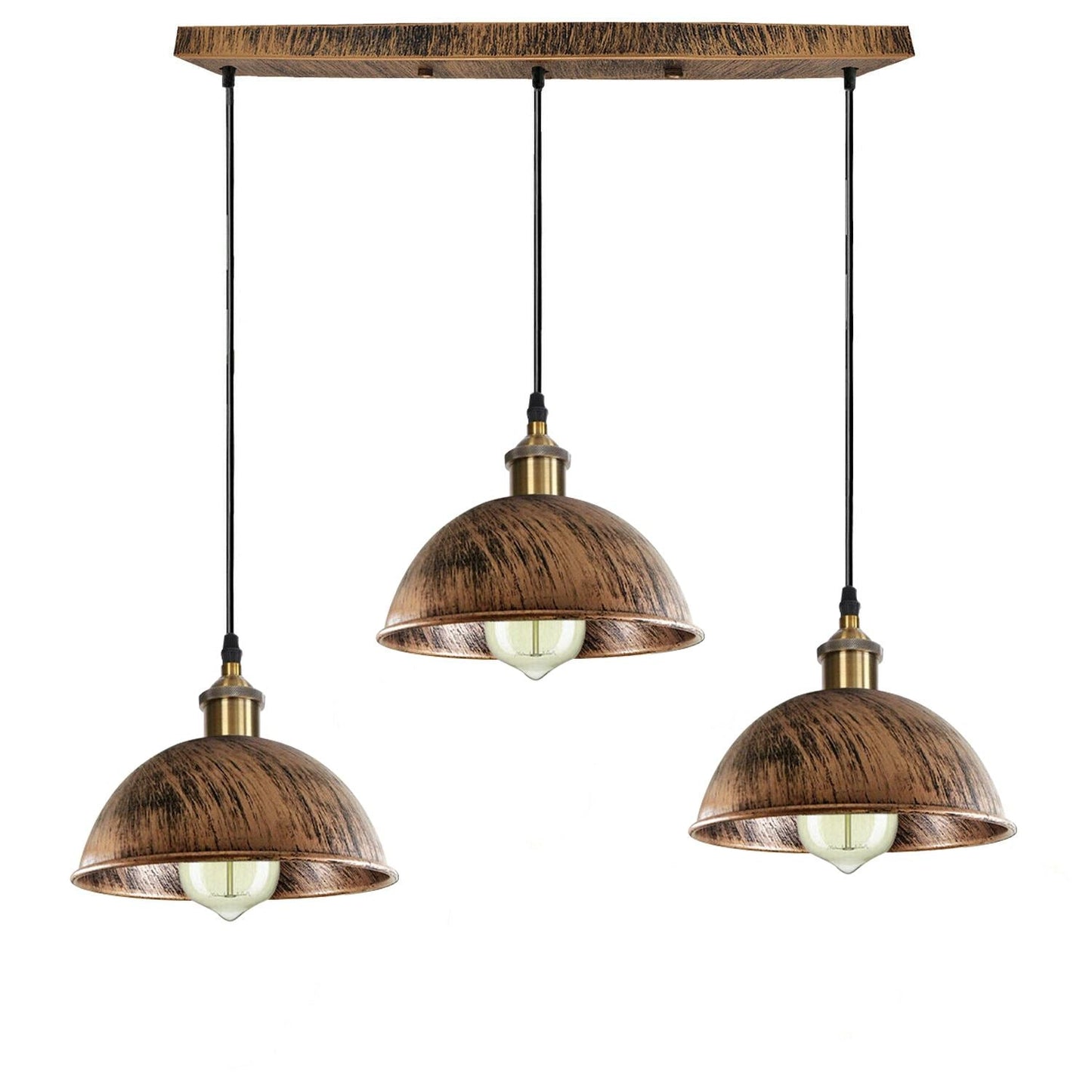 Vintage Industrial Retro 3Head Dome Ceiling Pendant Lamp Shade Light Kit~1248-4