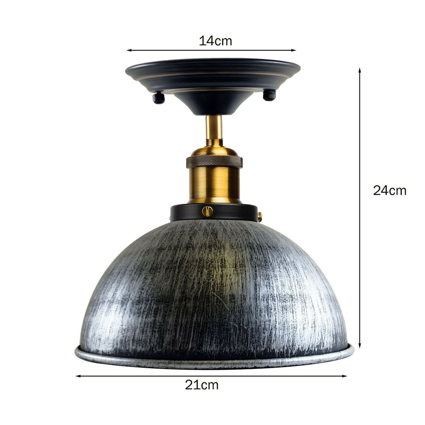 Vintage Pendant Ceiling Lights Industrial Flush Mount Dome Lamp Shade~1234-9