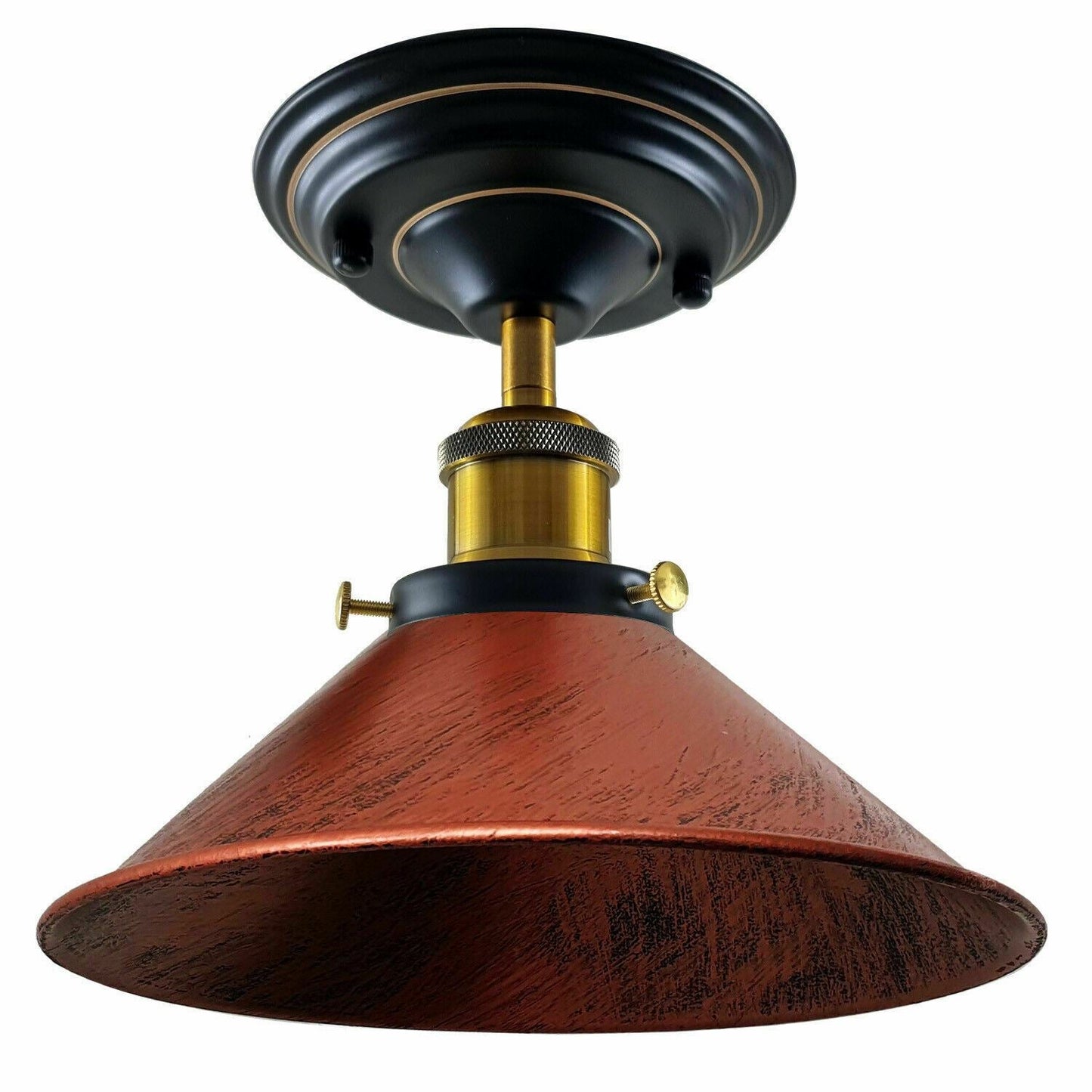 Vintage Industrial Retro Metal Indoor Ceiling Light Flush Mount Retro Cone Shade Lamp UK~1229-9