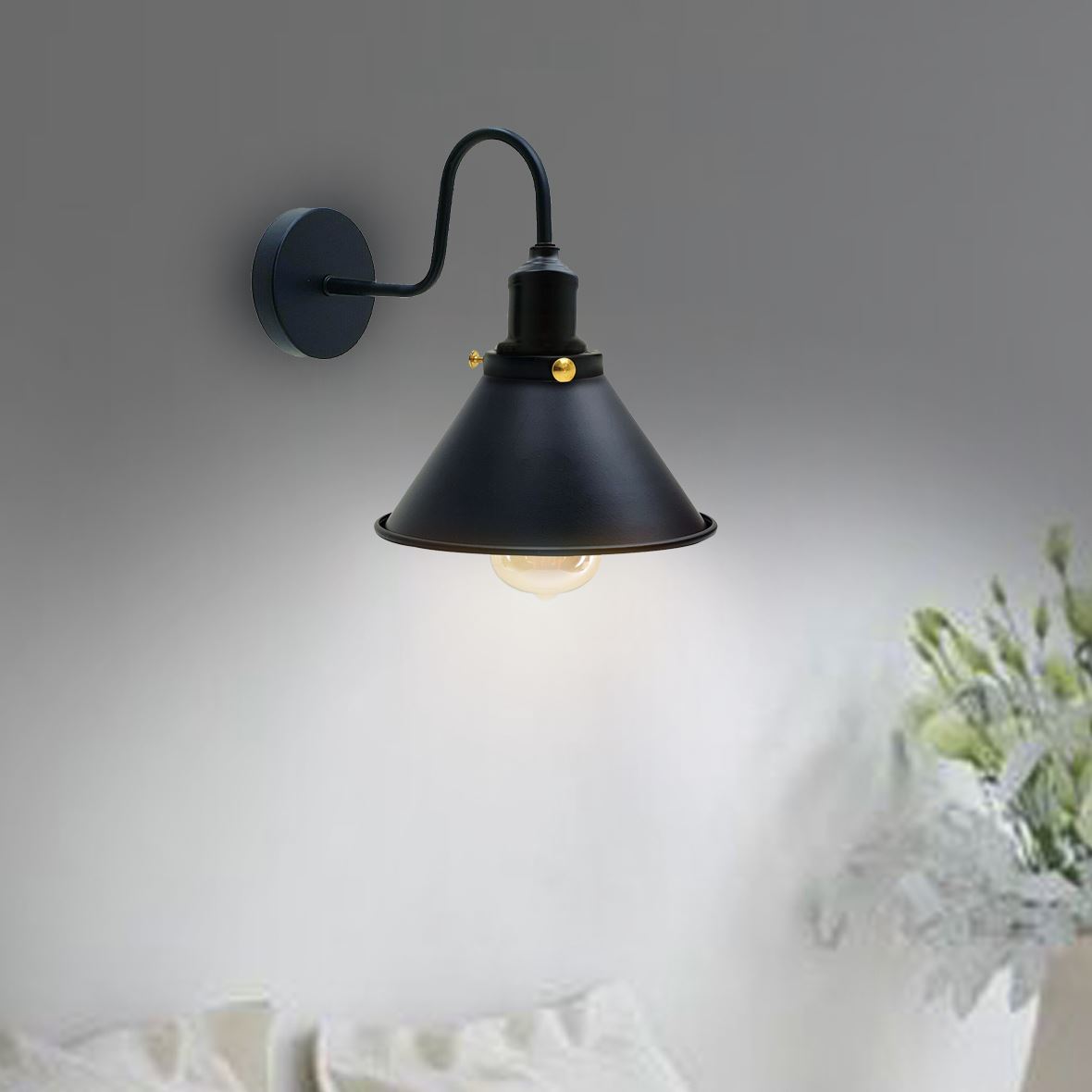 Industrial Metal Wall Light Fitting Vintage Cone shape Wall Sconce~3388-21