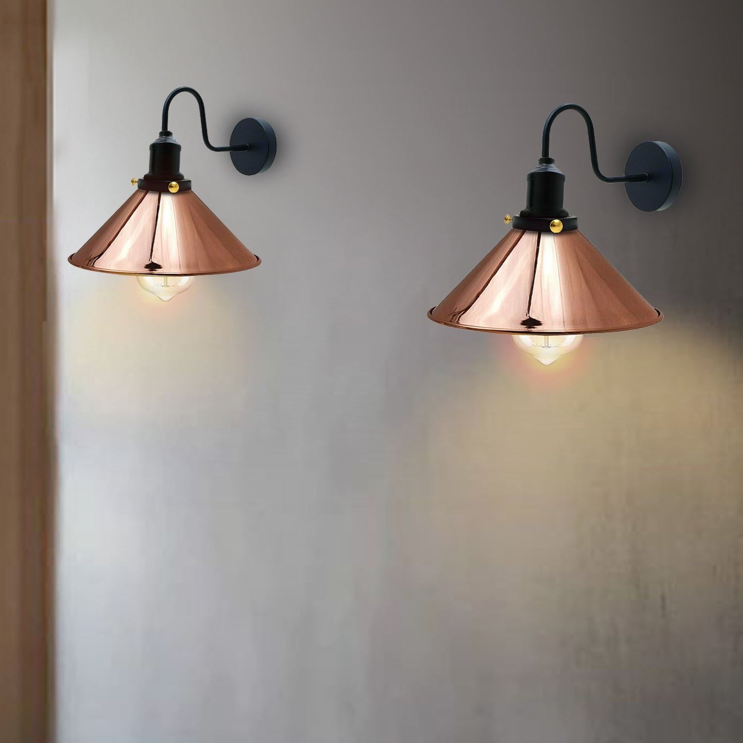 Vintage Industrial Metal Cone Shade Lighting Indoor Wall Sconce Light Fittings~3389-32