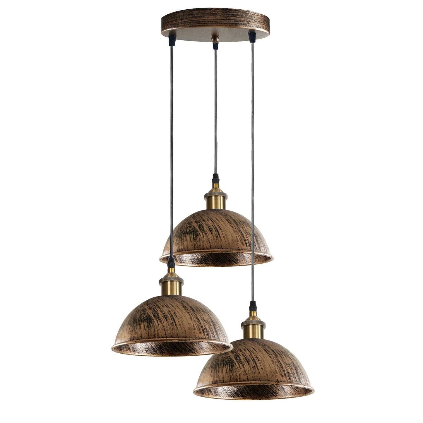 Vintage Industrial Retro 3Head Dome Ceiling Pendant Lamp Shade Light Kit~1248-40