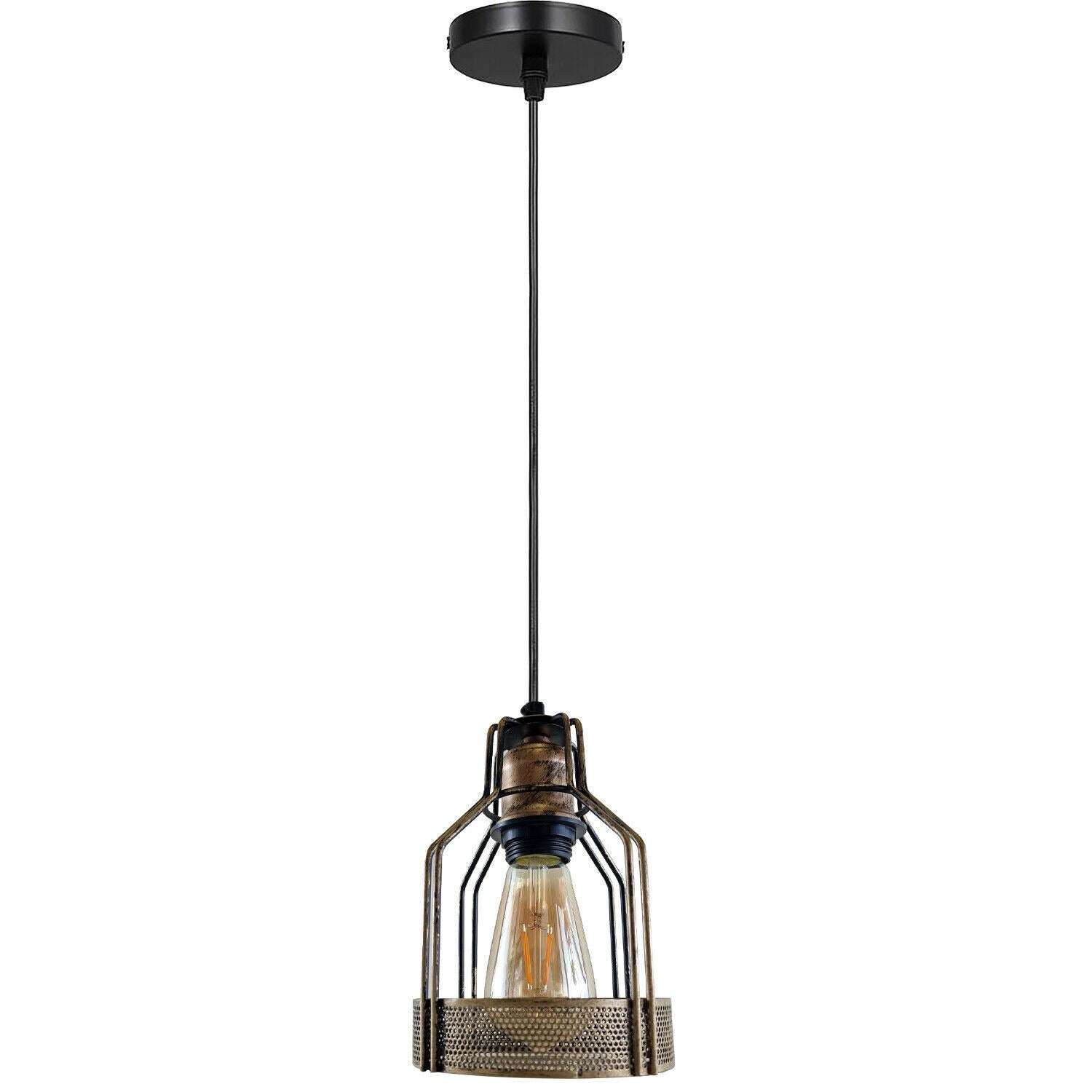 Vintage Retro Industrial Ceiling Pendant Living Room Kitchen Indoor Hanging Lamp Bird Cage Lighting~1202-1