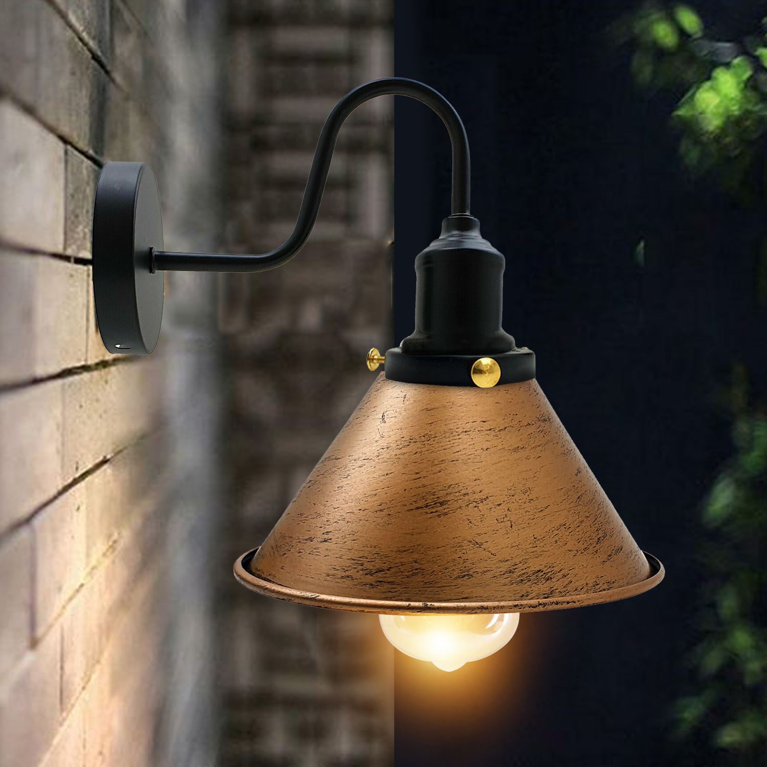 Industrial Metal Wall Light Fitting Vintage Cone shape Wall Sconce~3388-12