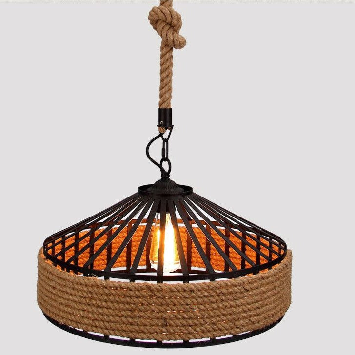 Retro Industrial Vintage Loft Hemp Rope Pendant Ceiling Light Lamp~1132-15