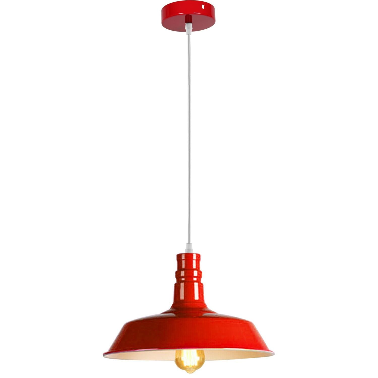 Modern Red Lighting Pendant Shade Metal Retro Bedroom Kitchen Modern Light Style Home~1435-54