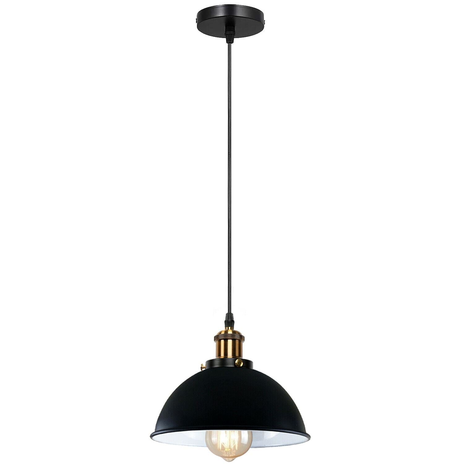 LEDSone Vintage Industrial Metal Ceiling Pendant Shade Modern Hanging Retro with various pattern Light black colour ~1259-1