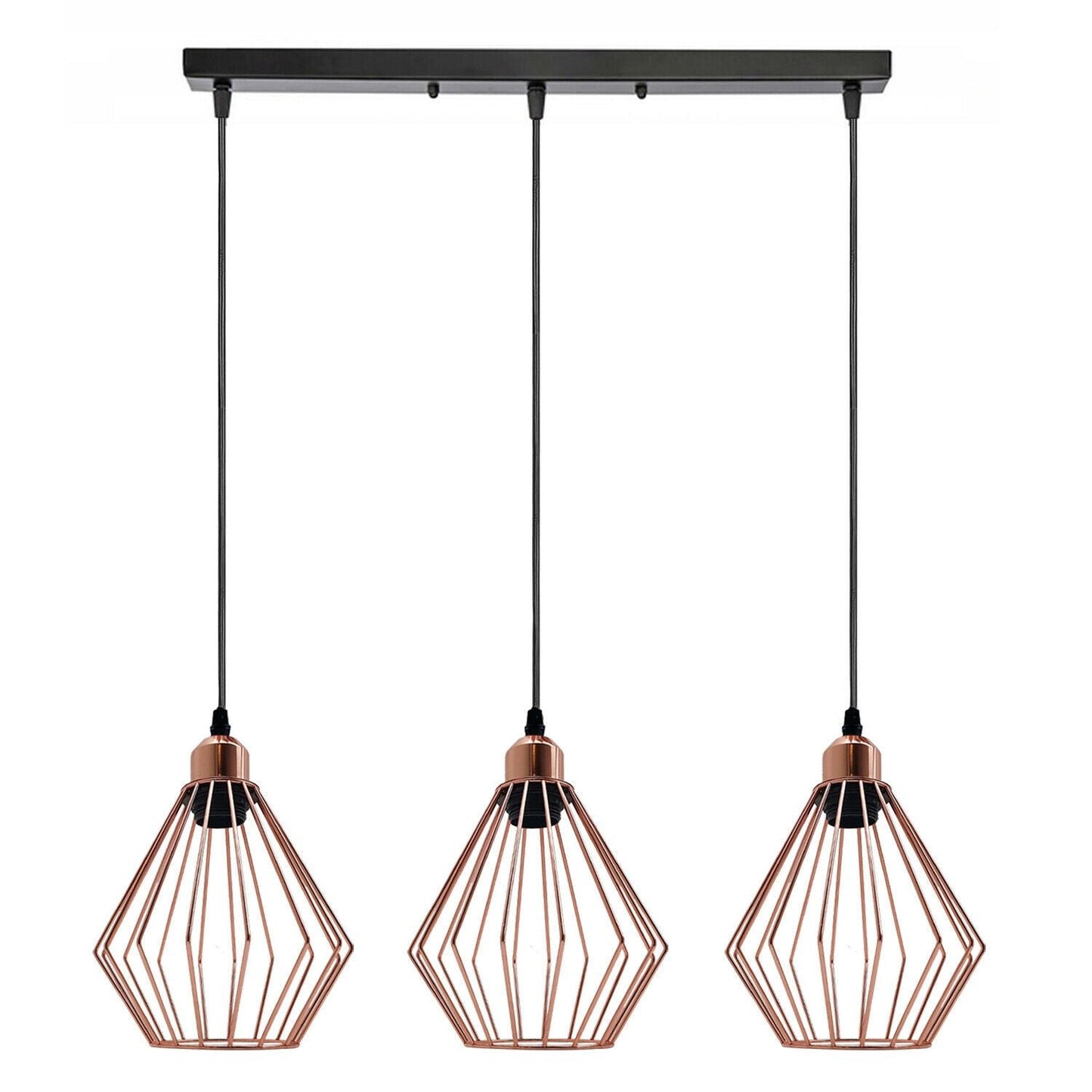 Modern Ceiling Pendant Light Cage Fitting Rose Gold Diamond Vintage Style Lights~1361-3