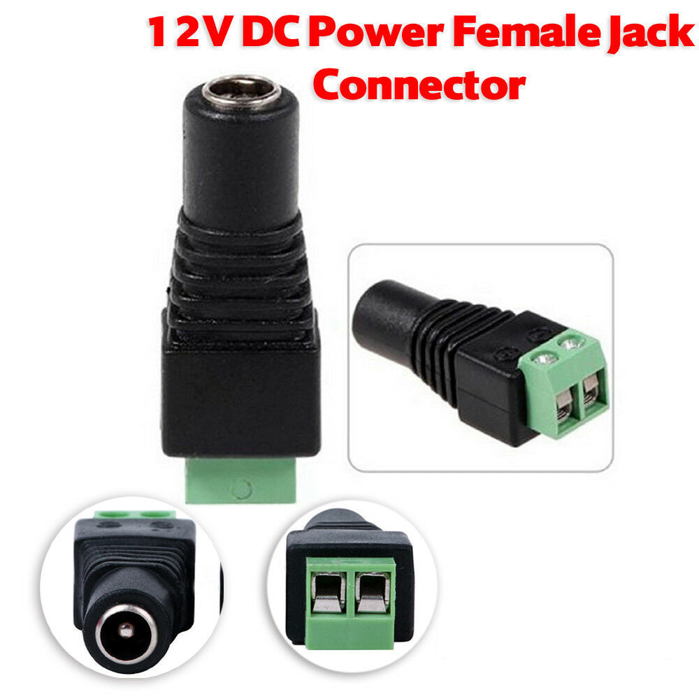 DC Power Connector Male & Female Jack Connector Plug Adapter for CCTV Camera LED Strip Light, other DC 12V Devices~4092-0