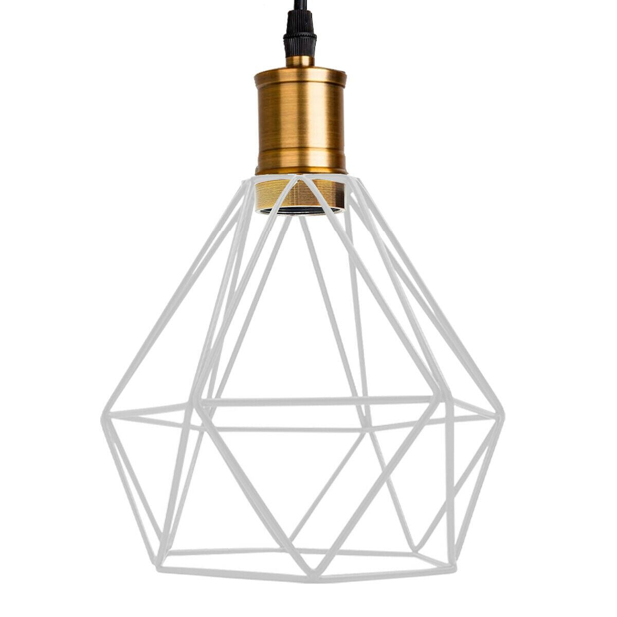 Industrial Retro style 3-Light Pendant lights Adjustable Cord with Diamond Metal Cages~1255-31