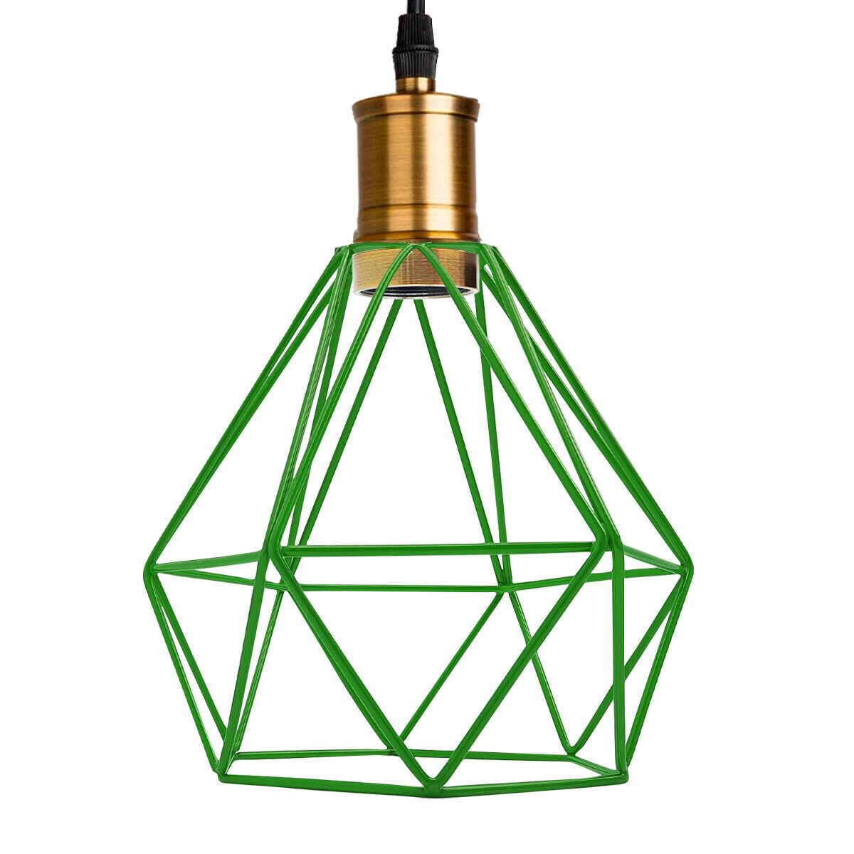 Industrial Retro style 3-Light Pendant lights Adjustable Cord with Diamond Metal Cages~1255-37