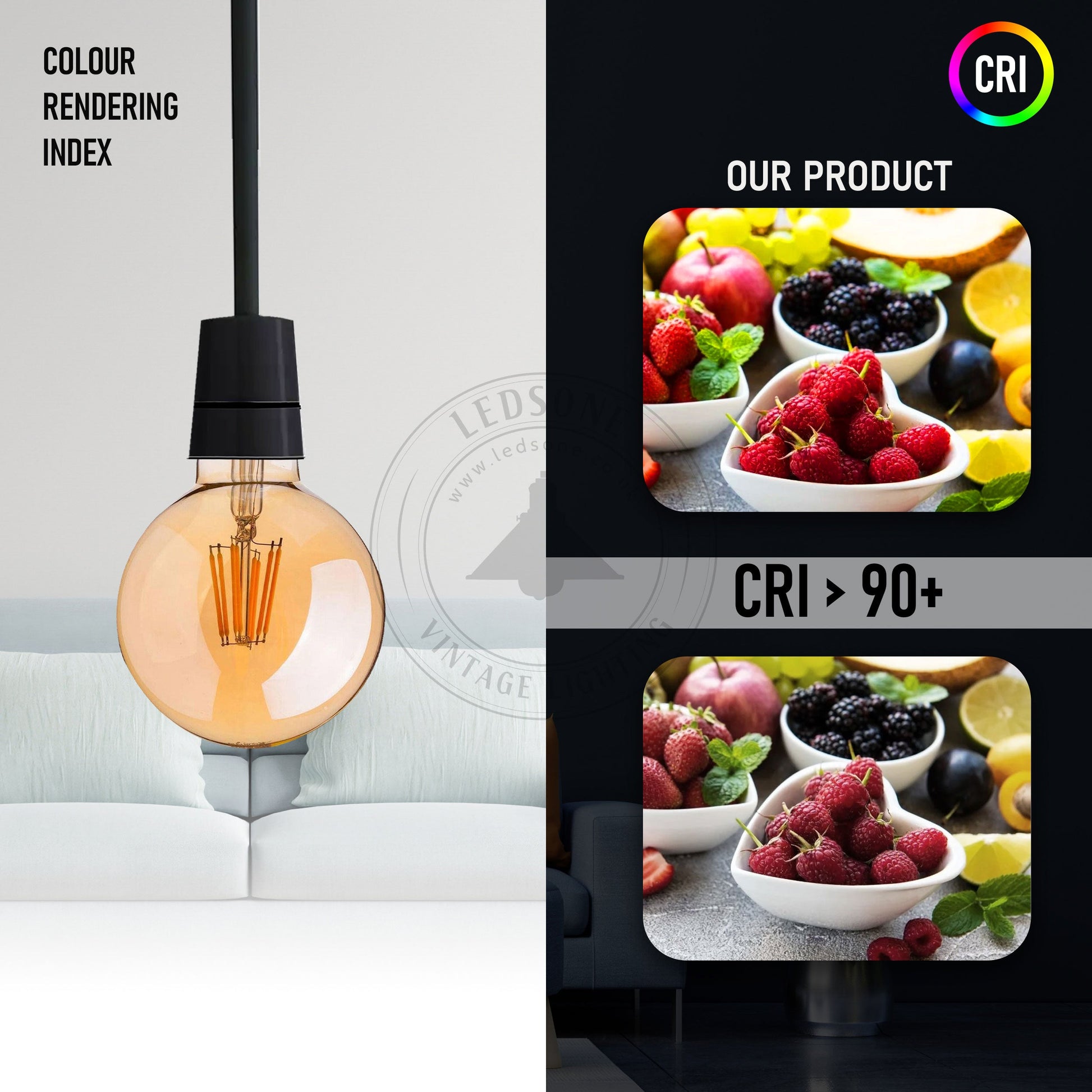 G95 E27 8W LED Globe Vintage LED Retro Light Bulbs~4062-10