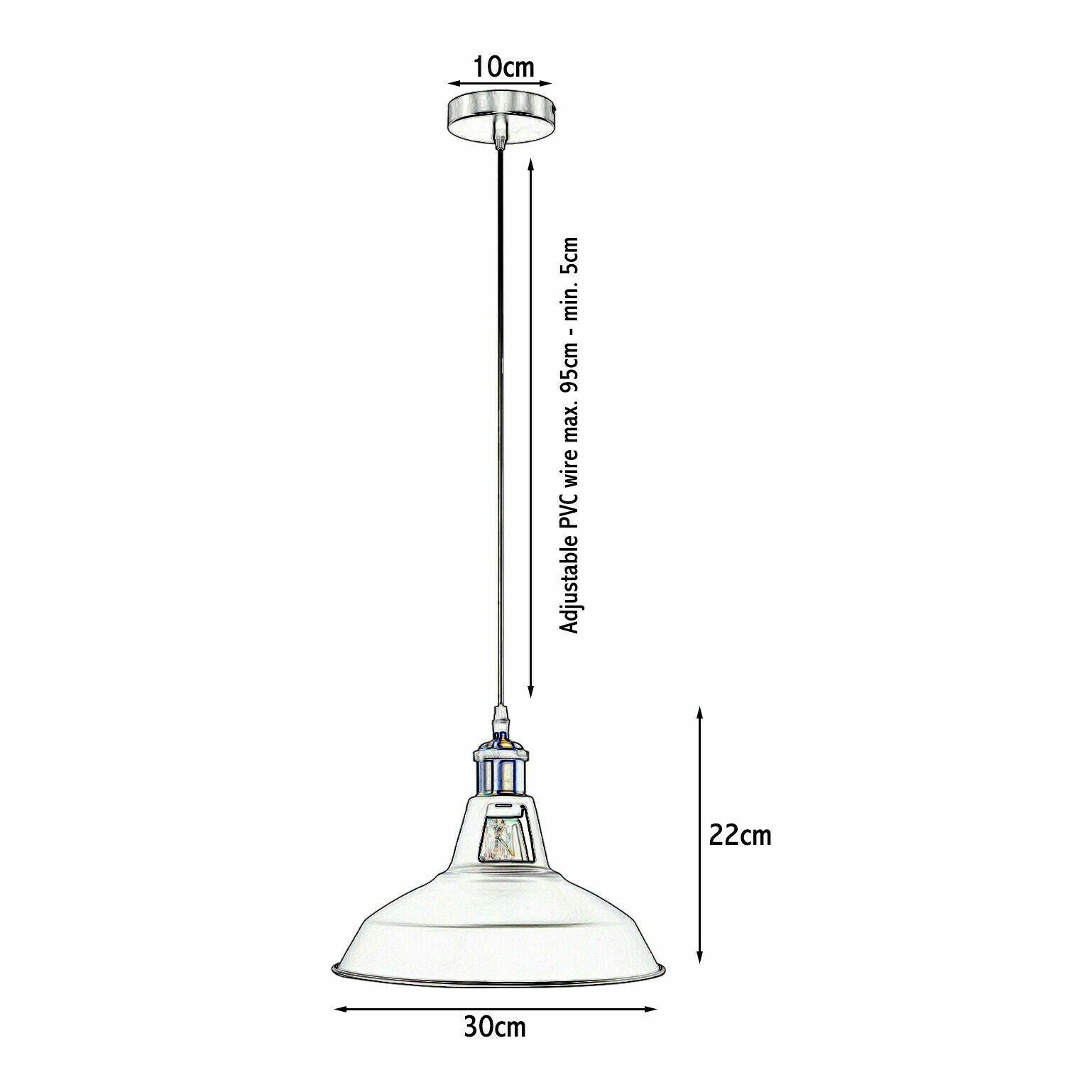 Rotary Vintage Industrial Metal Ceiling switch Holder Pendant Light~1127-17