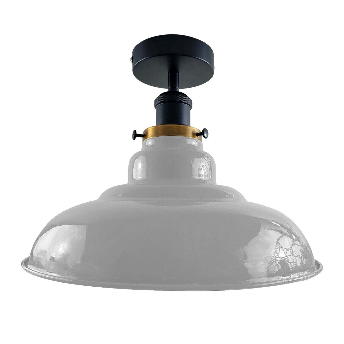 Modern Vintage Industrial Flush Mount Ceiling Light Metal Shape Shade Indoor Light Fitting For Bed room, Kitchen, Living room and Dining room~1238-4