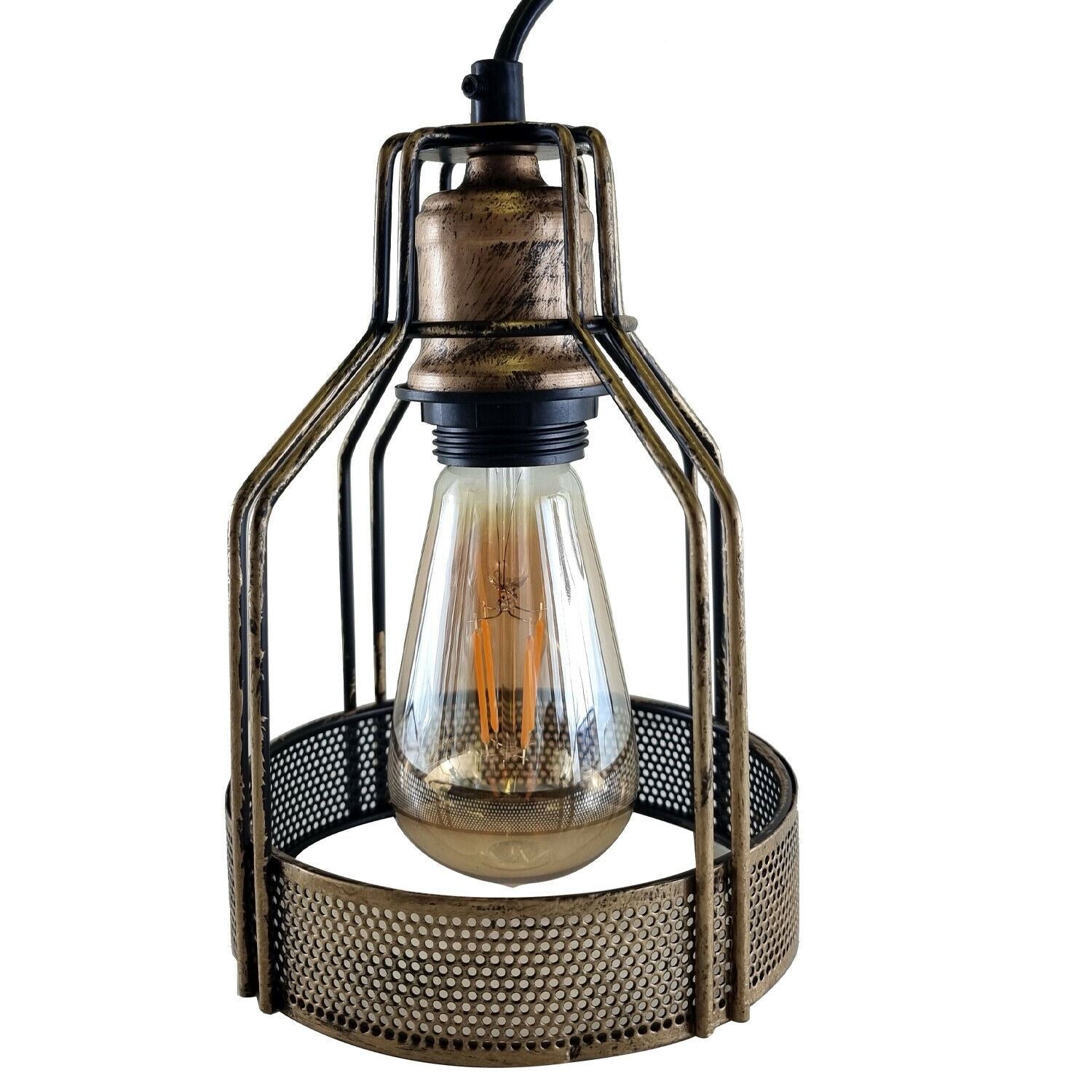 Vintage Retro Industrial Ceiling Pendant Living Room Kitchen Indoor Hanging Lamp Bird Cage Lighting~1202-3