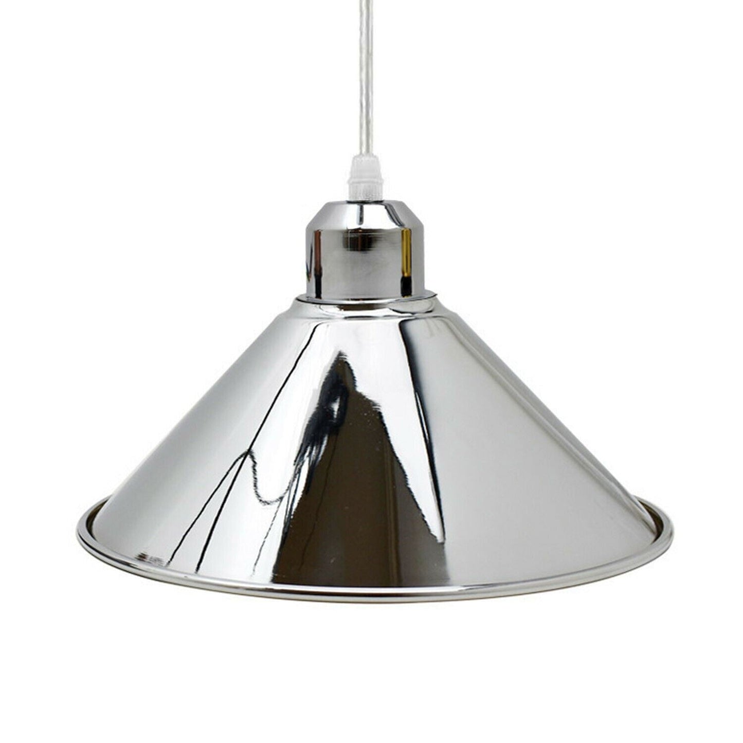 Modern Industrial Chrome 3 Way Ceiling Pendant Light Metal Cone Shape Shade Indoor Hanging Lighting For Bedroom, Dining Room, Living Room~1183-8