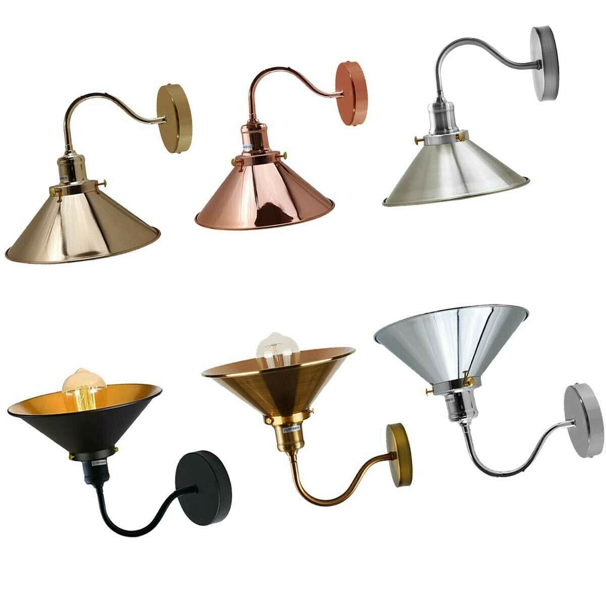 Retro Industrial Swan Neck Wall Light Indoor Sconce Metal Cone Shape Shade For  Basement, Bedroom, Dining Room, Garage~1196-37