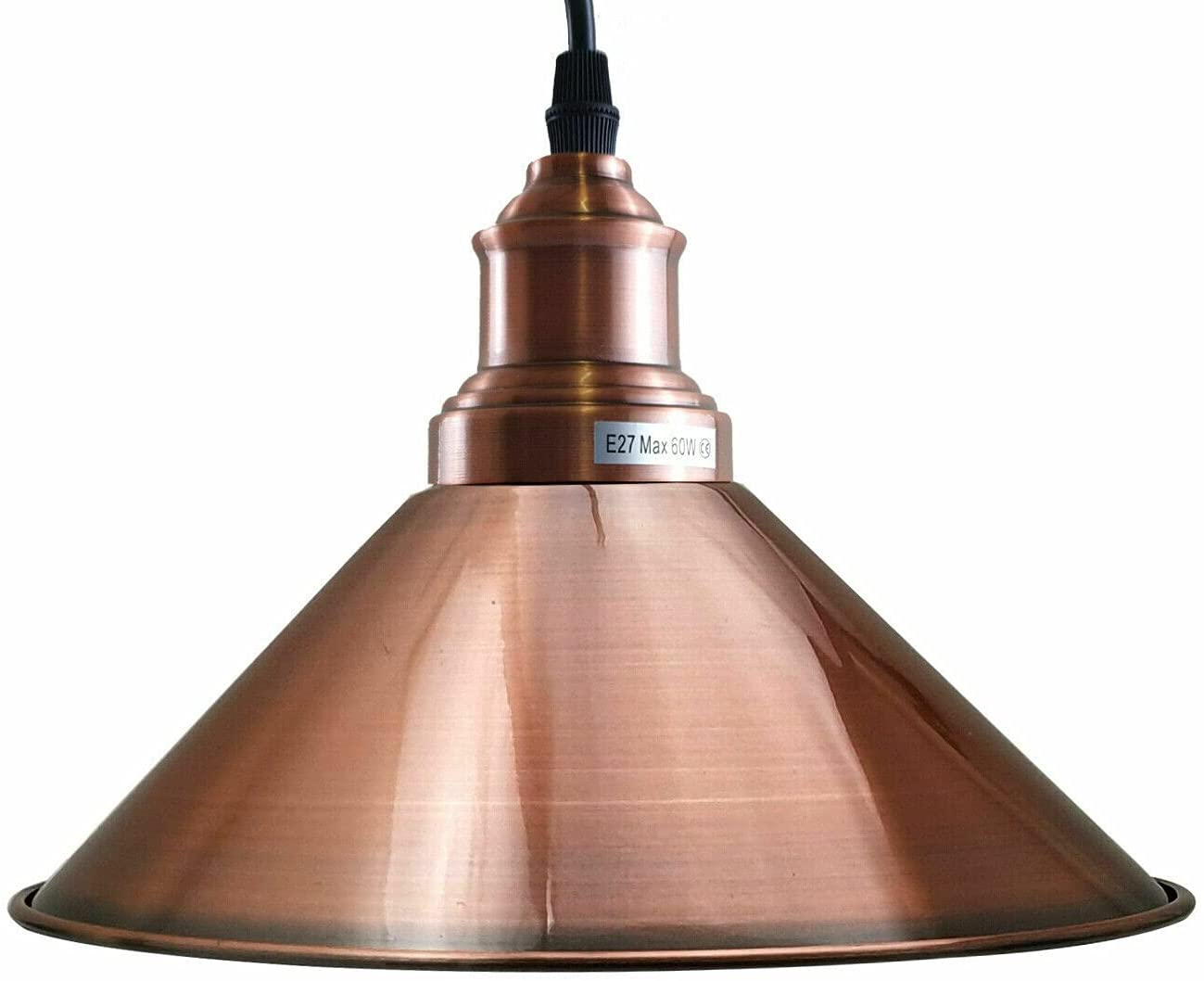 Industrial Vintage Pendant light with 3 heads cone various colours E27 Uk Holders ~1301-44