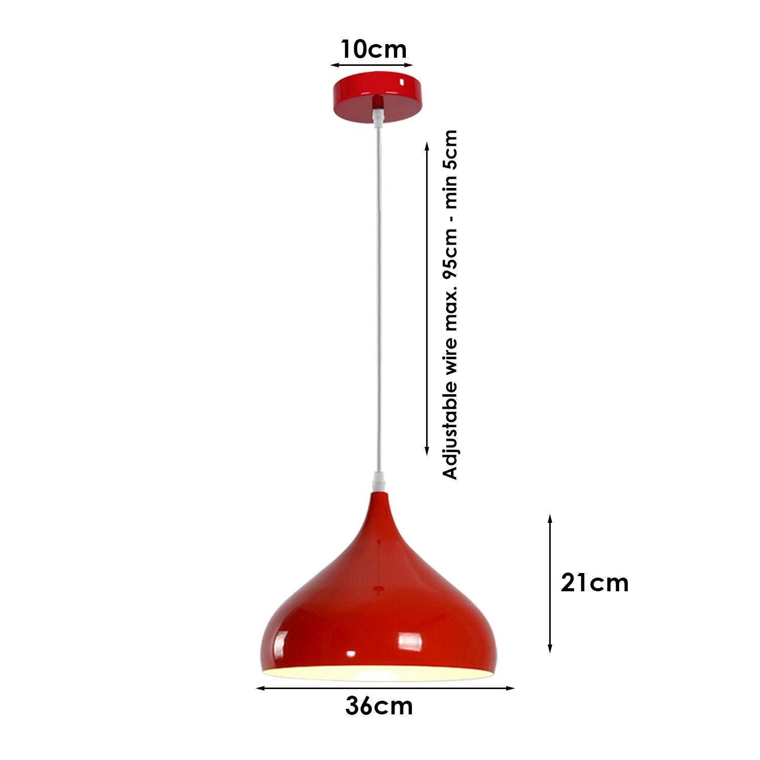 Modern Red Lighting Pendant Shade Metal Retro Bedroom Kitchen Modern Light Style Home~1435-24