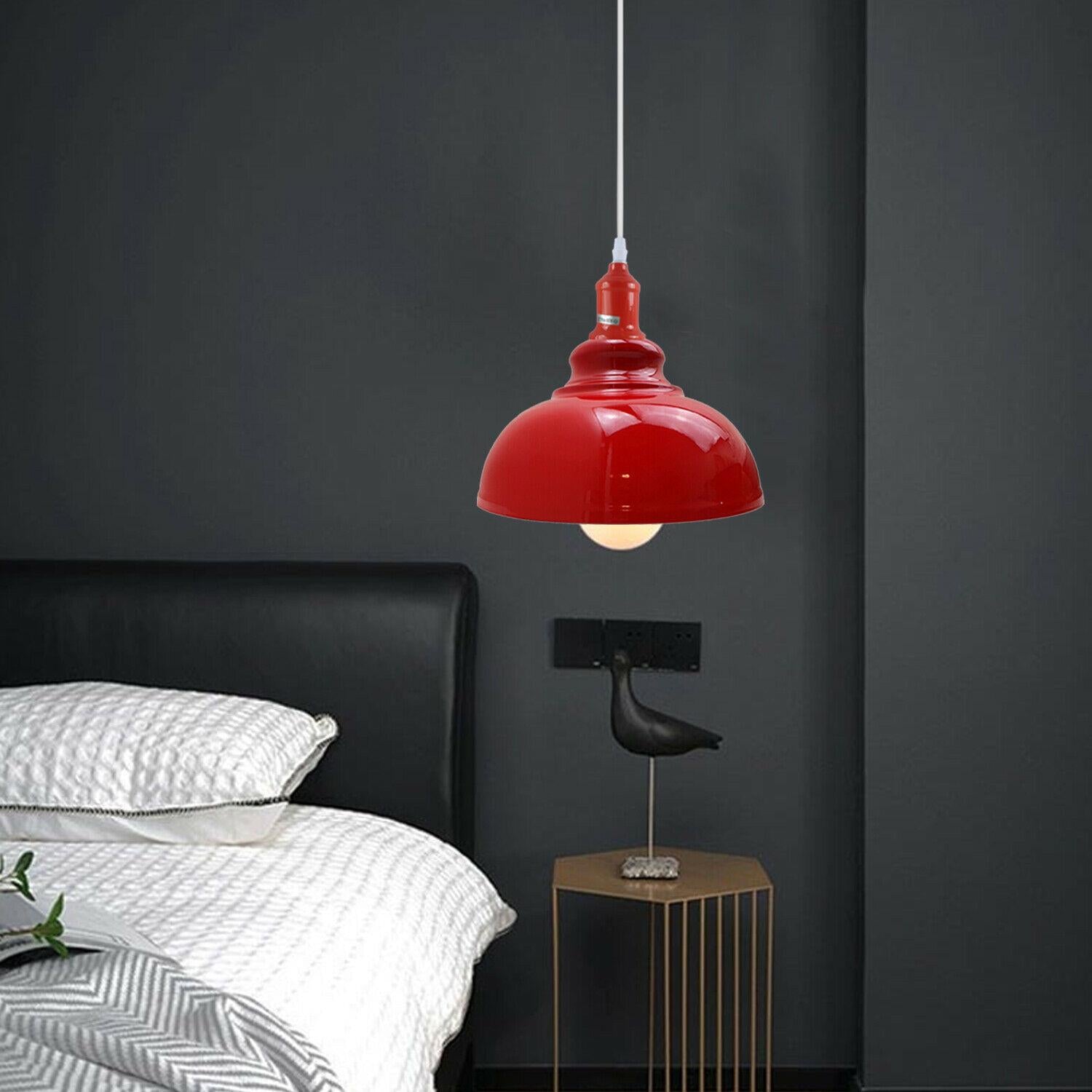 Modern Red Lighting Pendant Shade Metal Retro Bedroom Kitchen Modern Light Style Home~1435-49