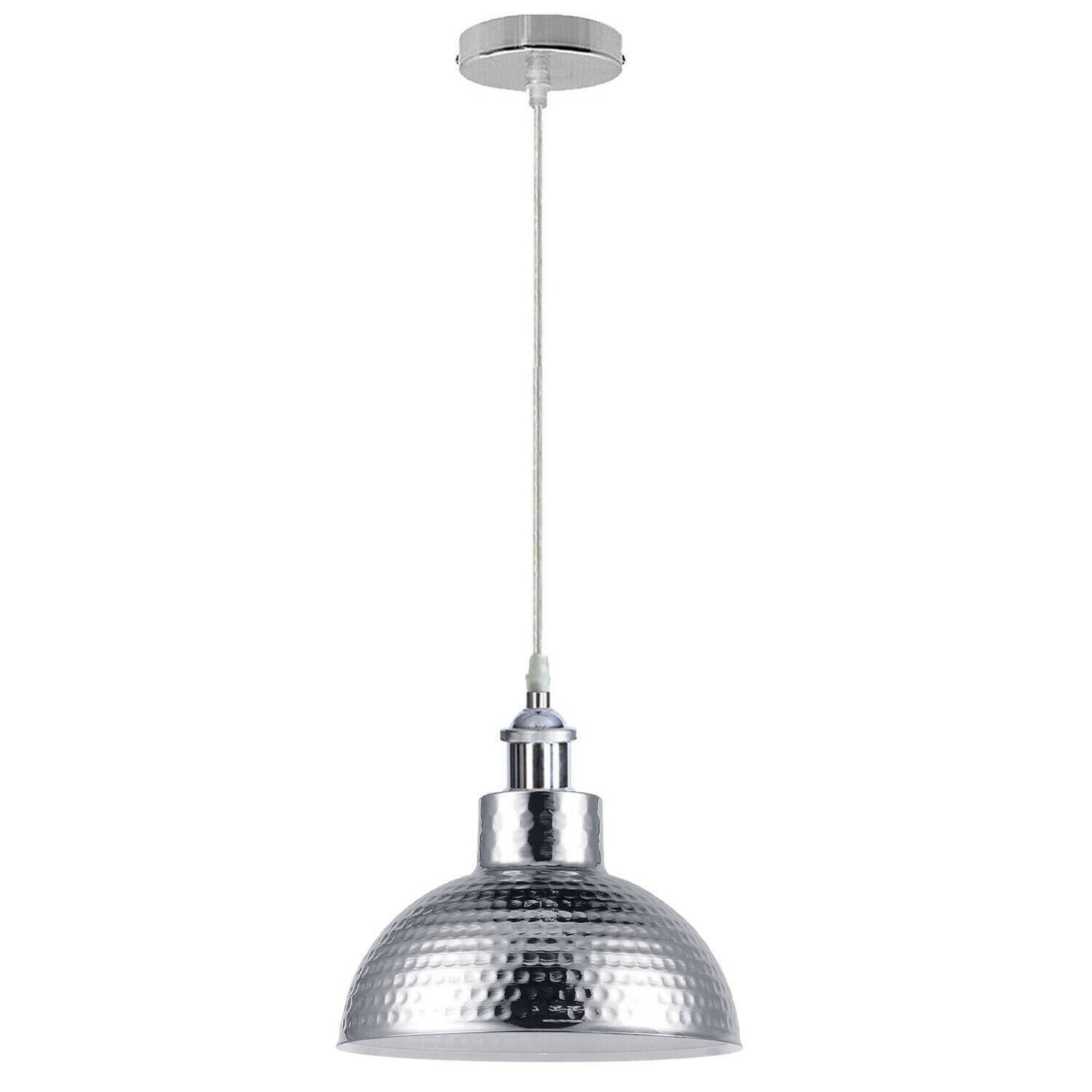 Vintage  Modern Metal Ceiling Pendant Light Chrome Hanging Lamp With 95cm Adjustable Wire~1337-22