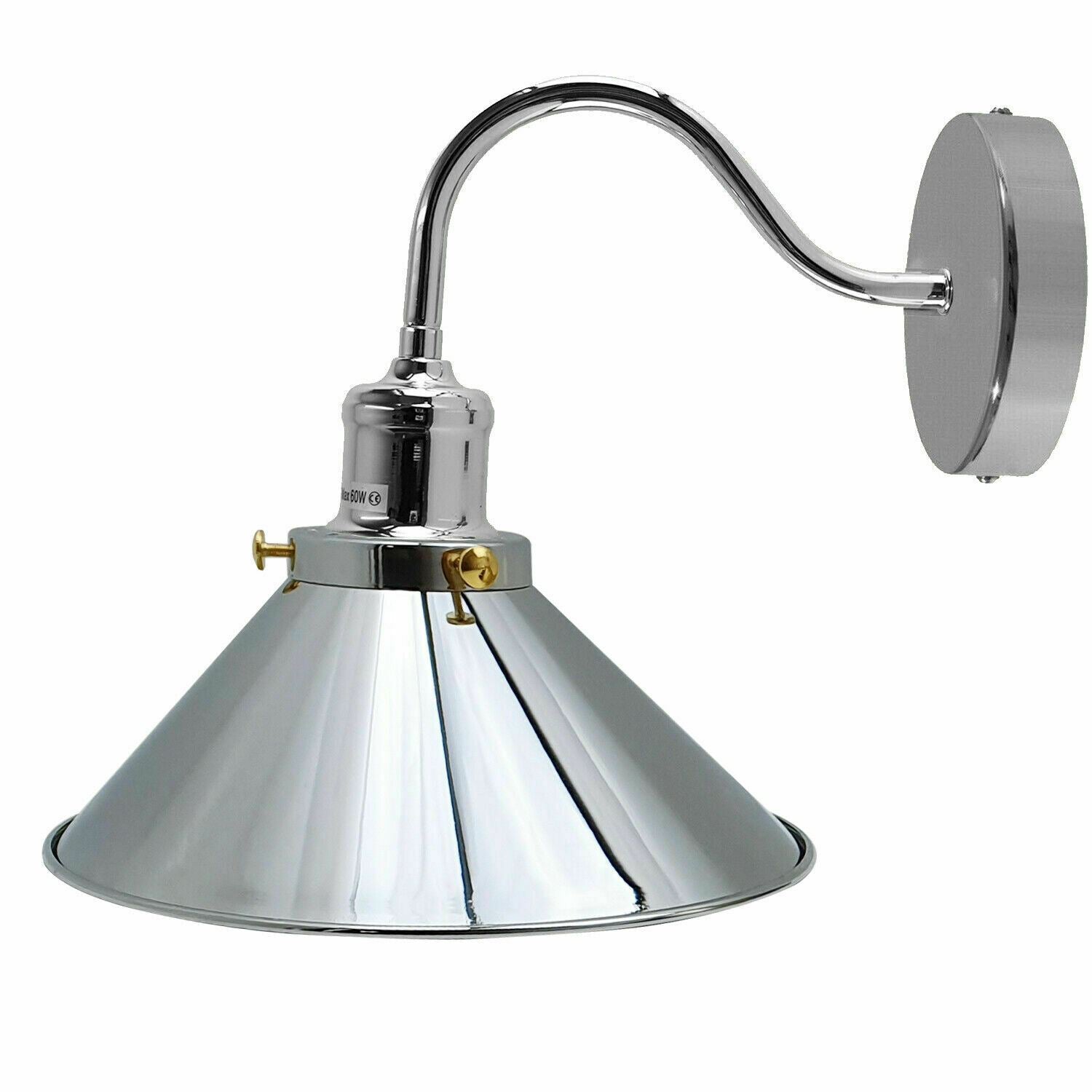 Retro Industrial Swan Neck Wall Light Indoor Sconce Metal Cone Shape Shade For  Basement, Bedroom, Dining Room, Garage~1196-0