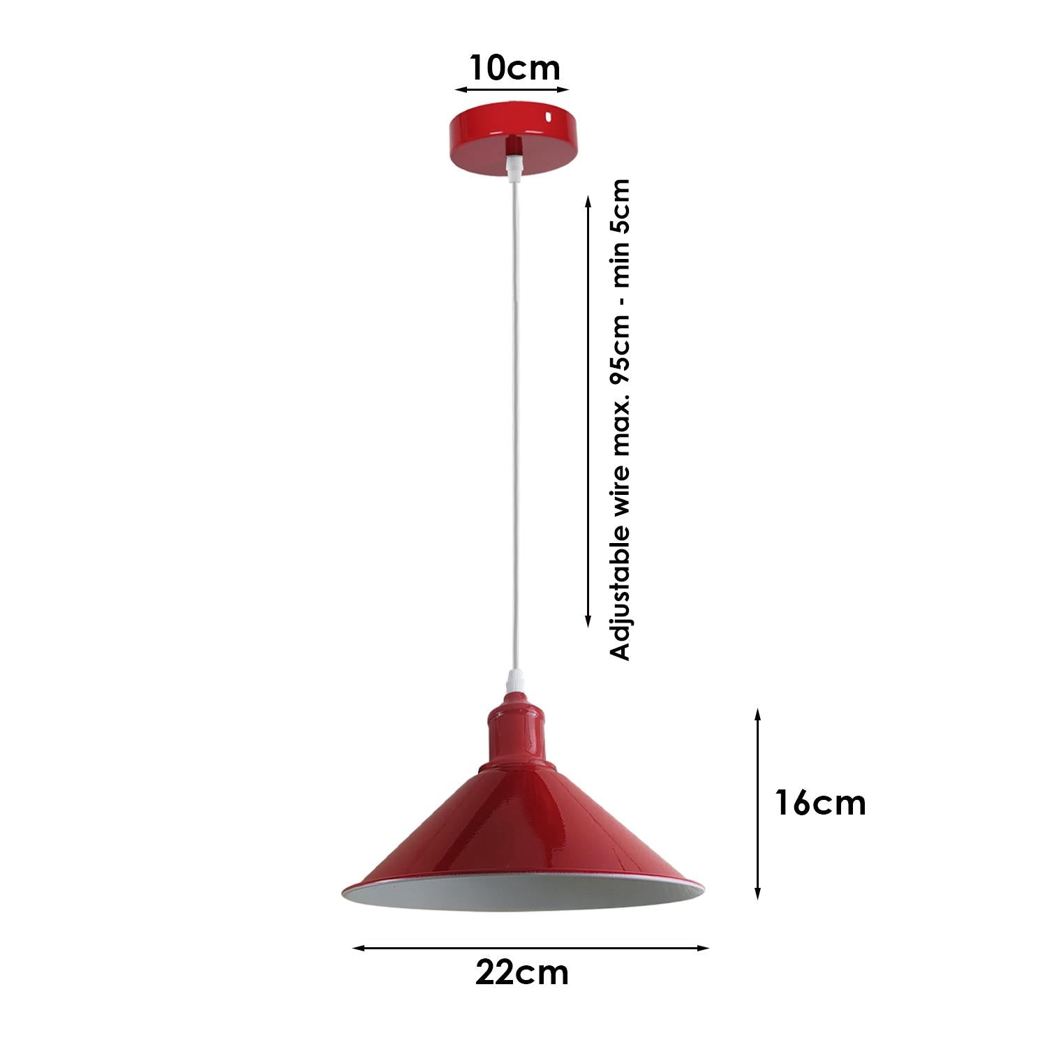 Modern Red Lighting Pendant Shade Metal Retro Bedroom Kitchen Modern Light Style Home~1435-34