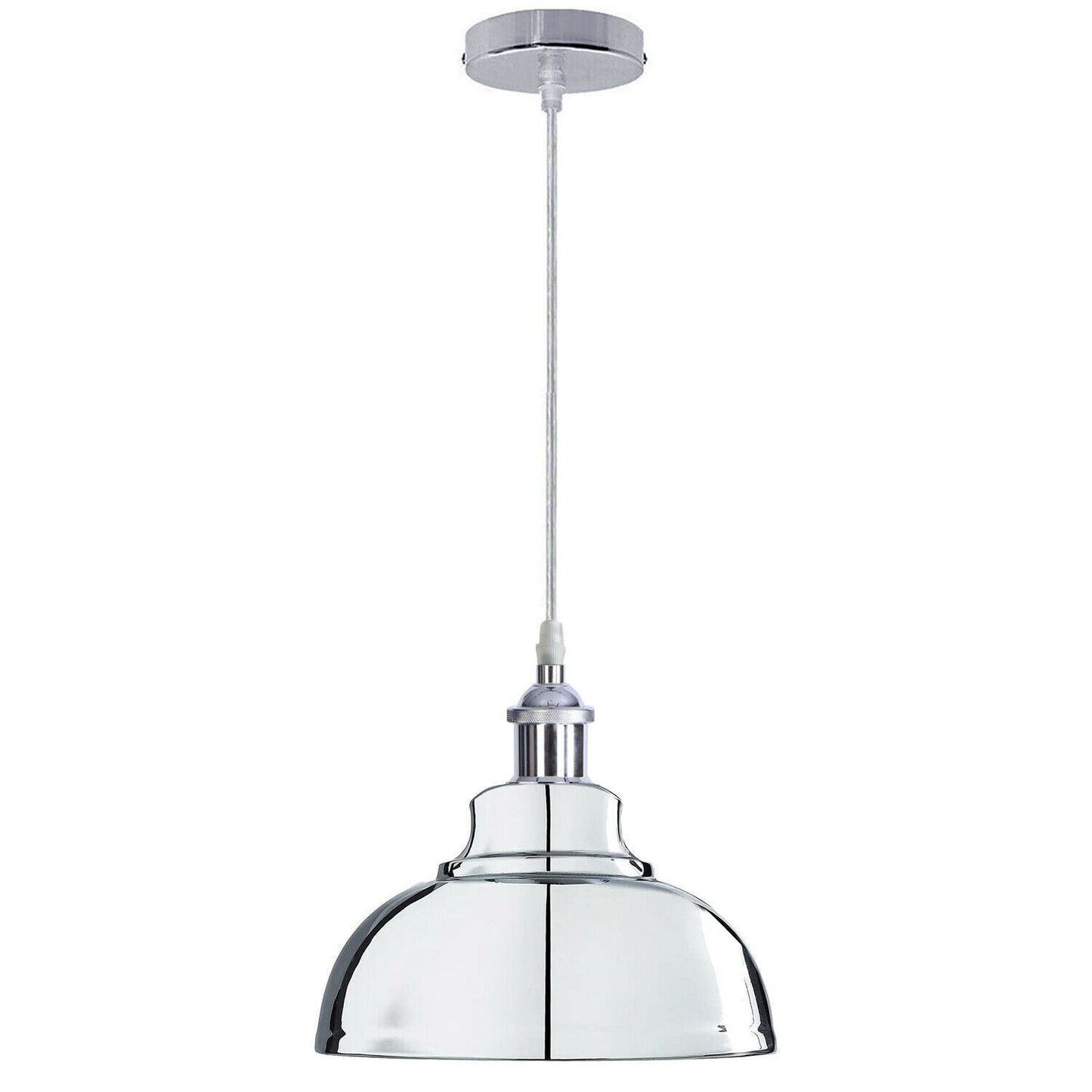 Vintage  Modern Metal Ceiling Pendant Light Chrome Hanging Lamp With 95cm Adjustable Wire~1337-2