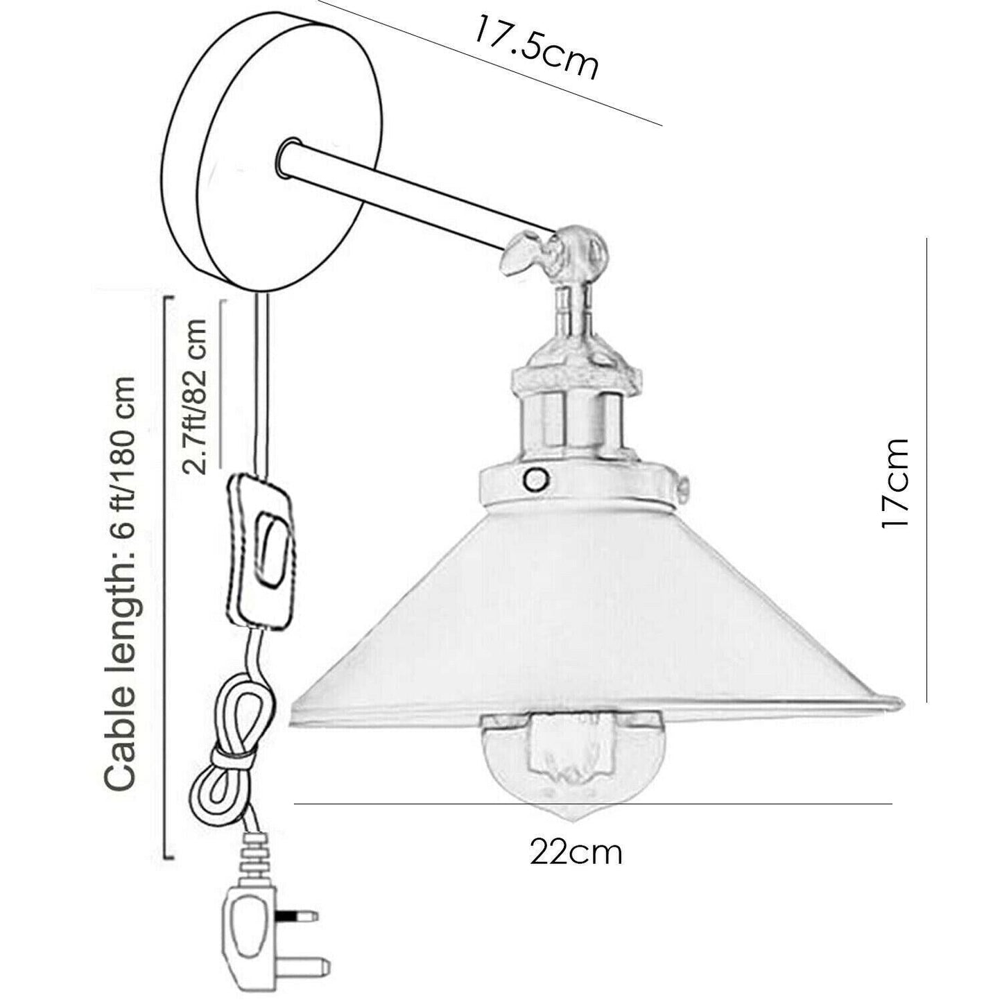 Retro Wall Lights E27 Adjustable Wall Arm Industrial Wall Light Fixtures Sconce Lamp for Loft Coffee Bar~1279-7