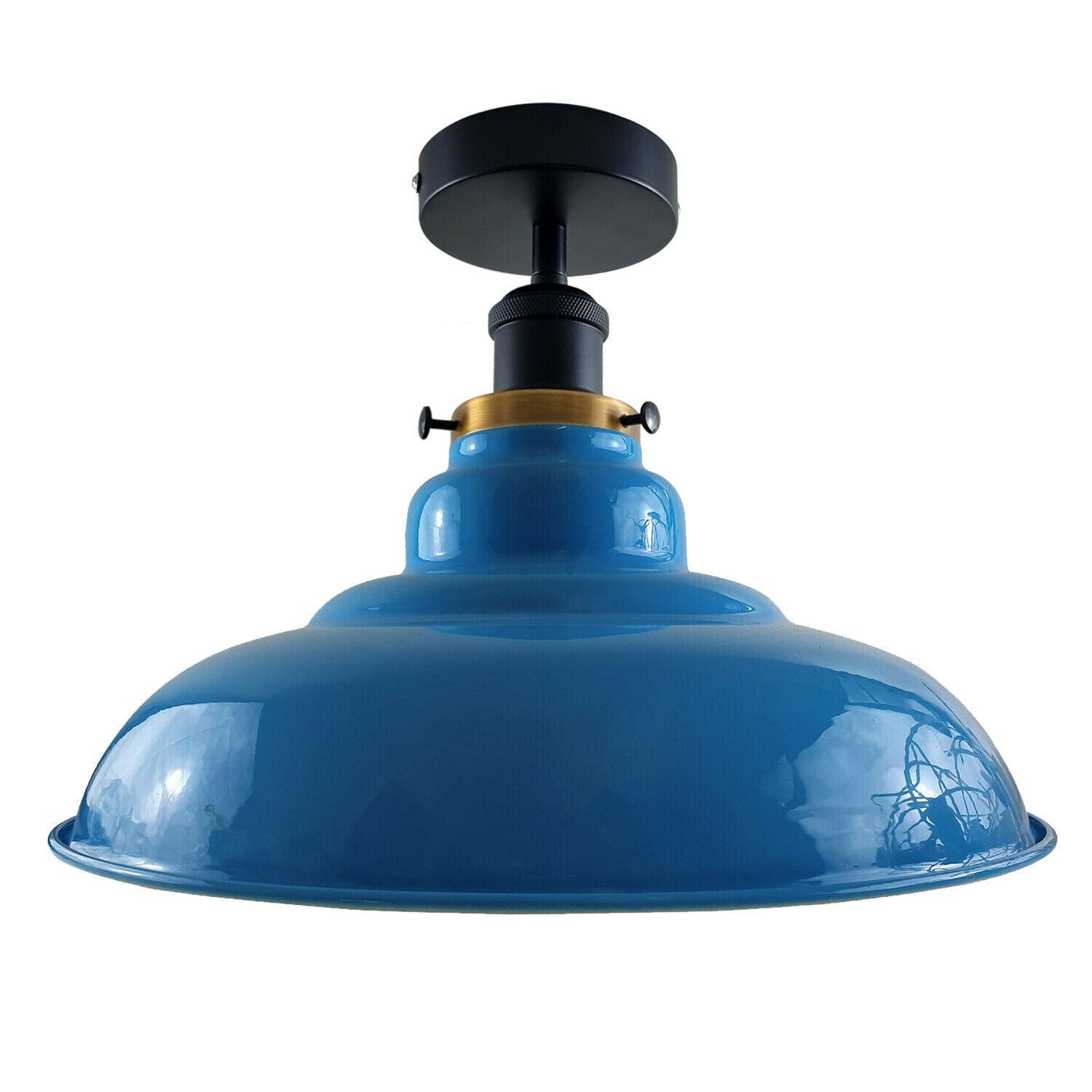 Modern Vintage Industrial Flush Mount Ceiling Light Metal Shape Shade Indoor Light Fitting For Bed room, Kitchen, Living room and Dining room~1238-42