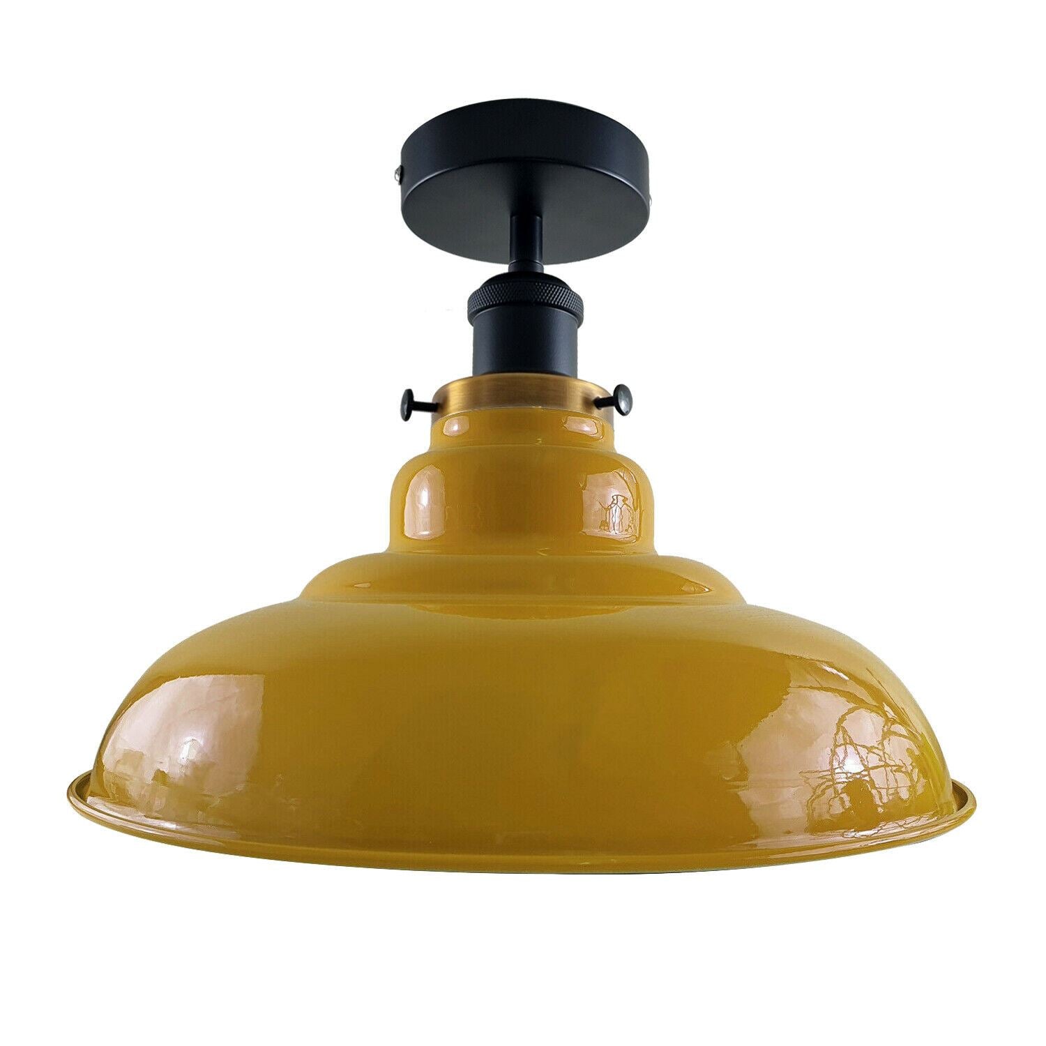 Modern Vintage Industrial Flush Mount Ceiling Light Metal Shape Shade Indoor Light Fitting For Bed room, Kitchen, Living room and Dining room~1238-46