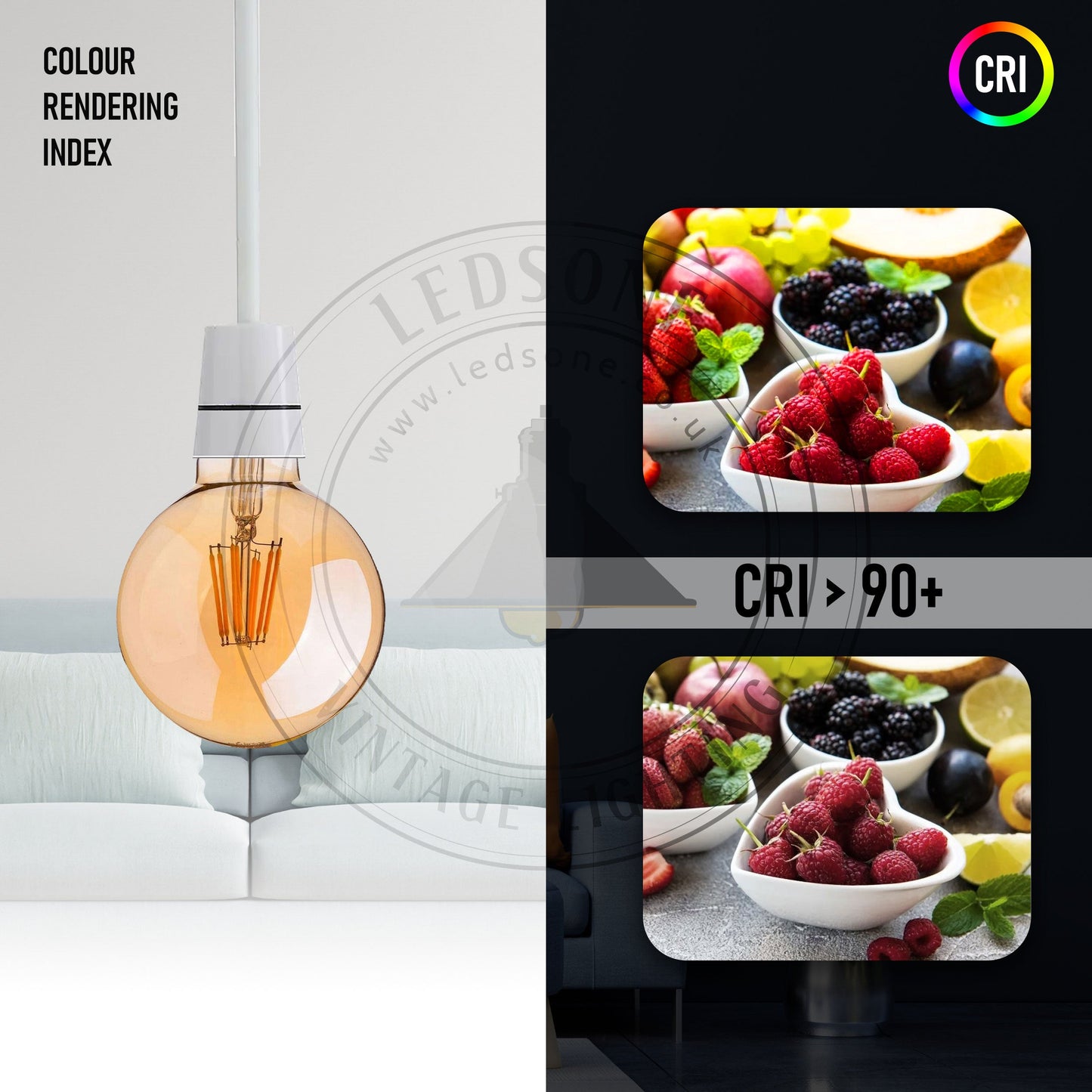 G95 E27 8W LED Globe Vintage LED Retro Light Bulbs~4062-13