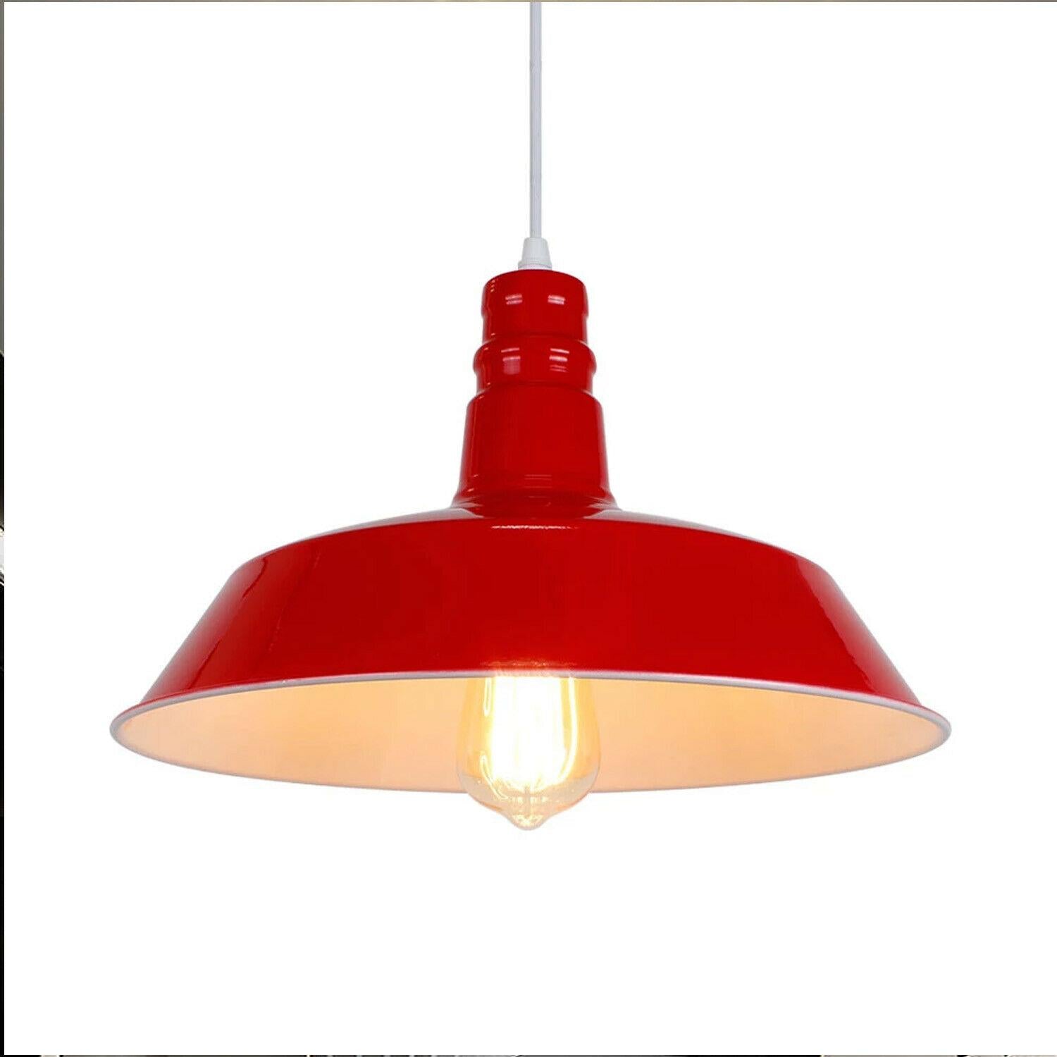 Modern Red Lighting Pendant Shade Metal Retro Bedroom Kitchen Modern Light Style Home~1435-56