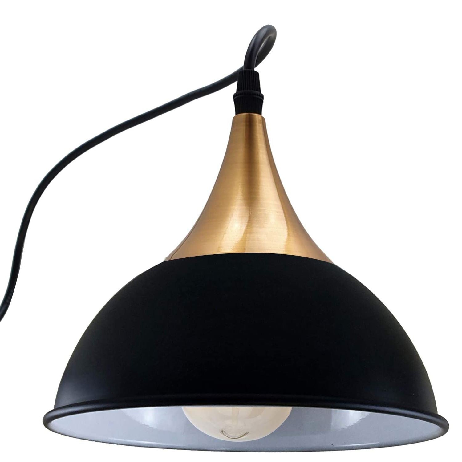 Retro Industrial 3Way Hanging Ceiling Pendant Light Black Dome Shape Shade Indoor Light~3396-6