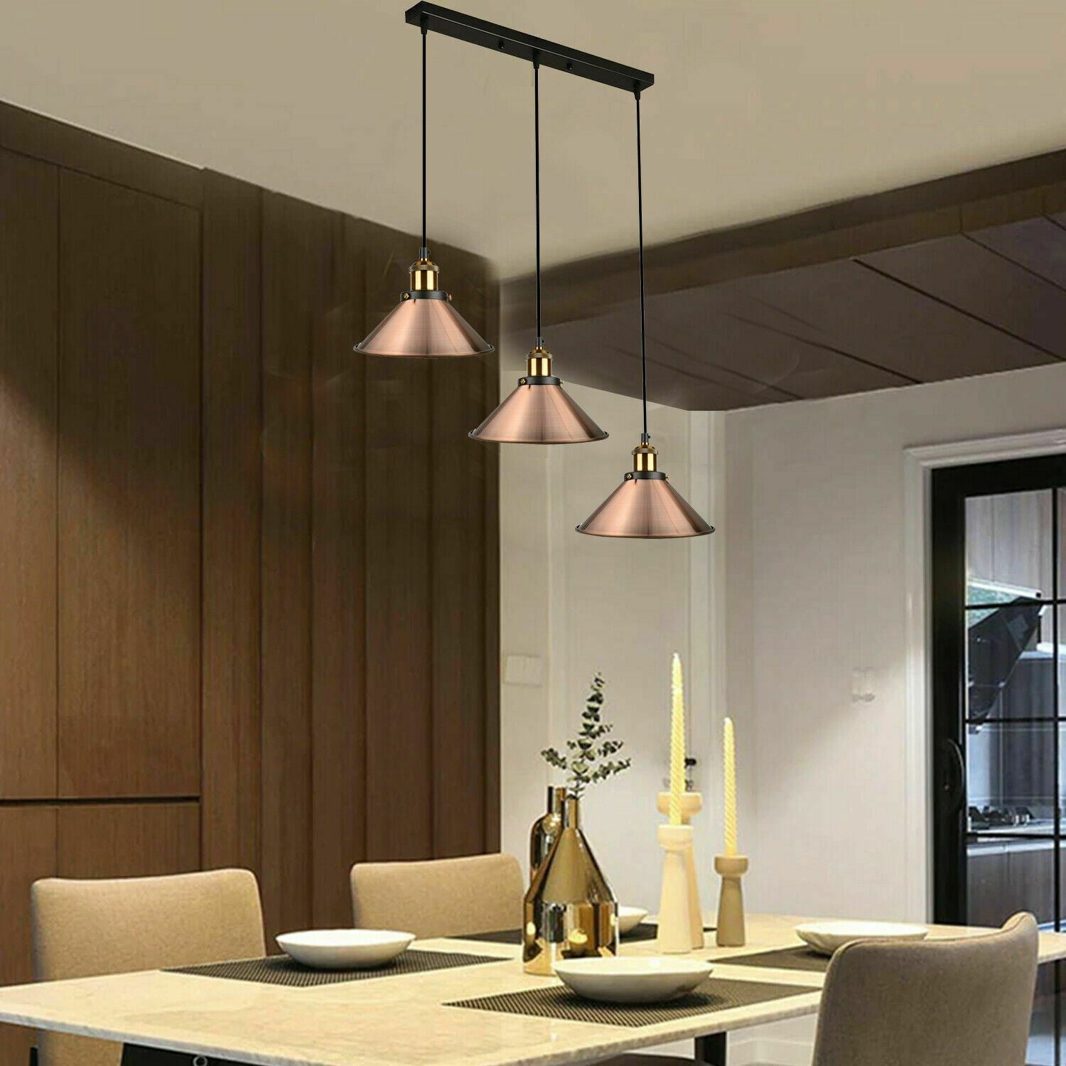 Ceiling Pendant Light Modern Style 3 Cluster Metal Lampshade Colour Light Shades~1323-10