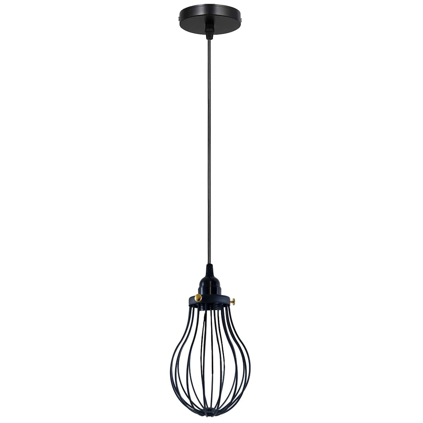 Retro Industrial Black Indoor Hanging Adjustable Pendant Light Big Vase Cage Ceiling Chandelier~3398-1