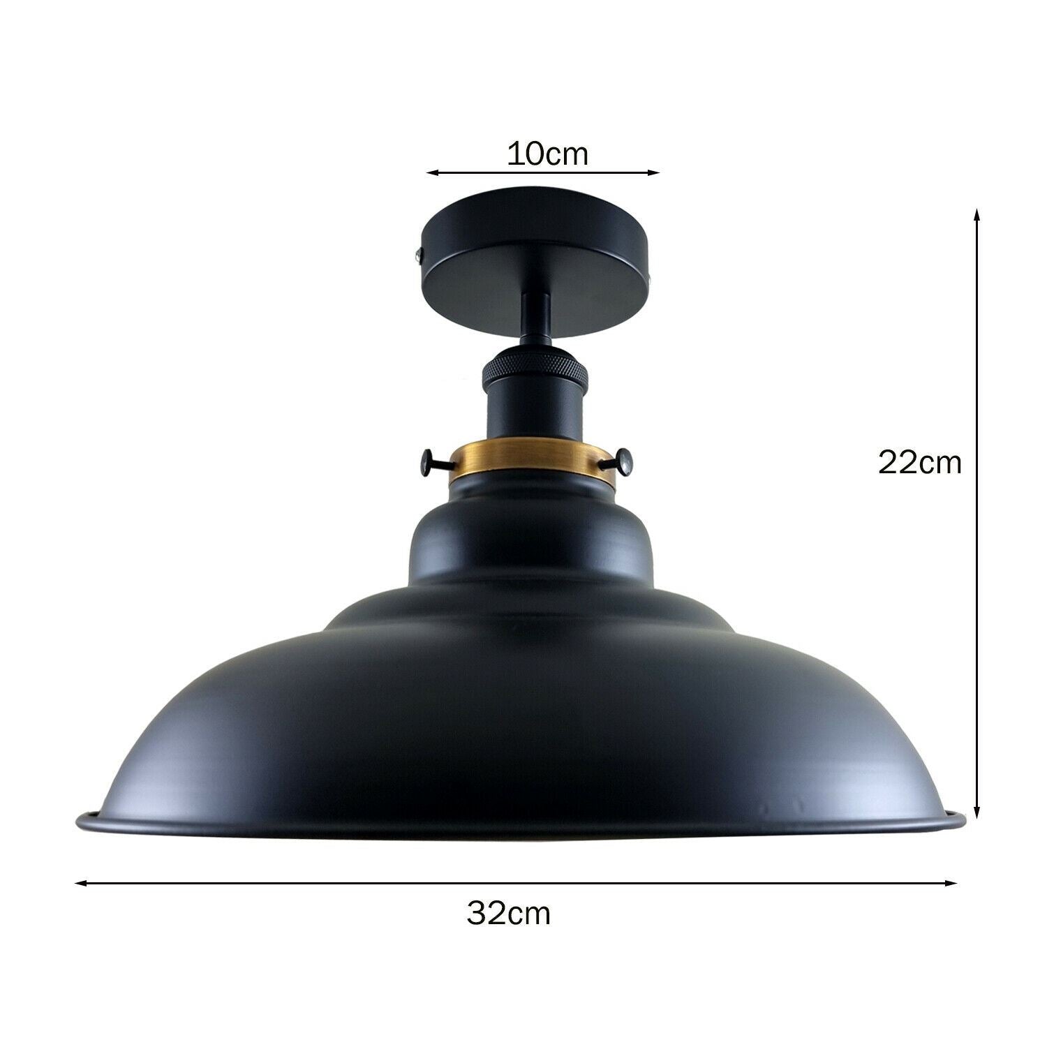 Modern Vintage Industrial Flush Mount Ceiling Light Metal Shape Shade Indoor Light Fitting For Bed room, Kitchen, Living room and Dining room~1238-37