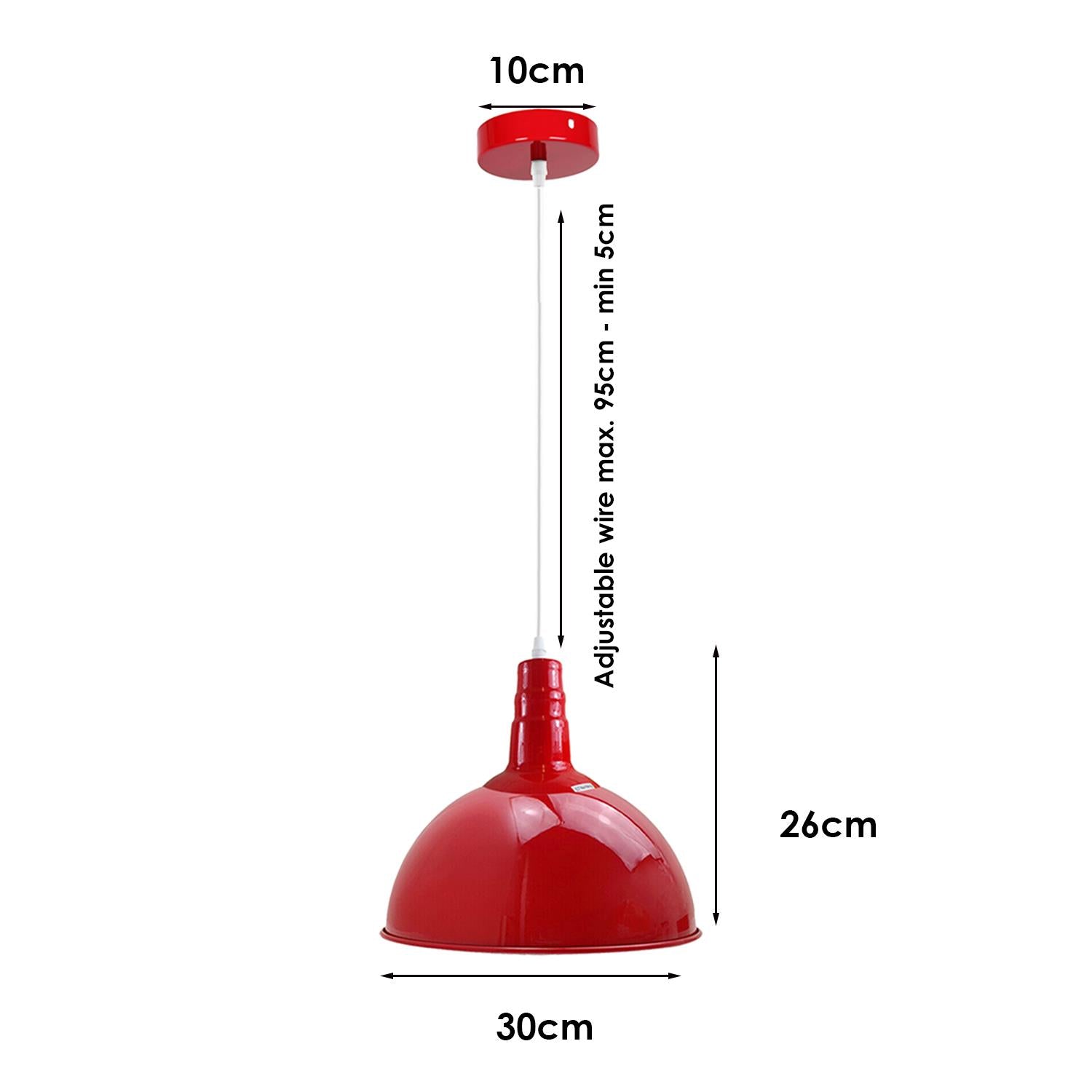 Modern Red Lighting Pendant Shade Metal Retro Bedroom Kitchen Modern Light Style Home~1435-36