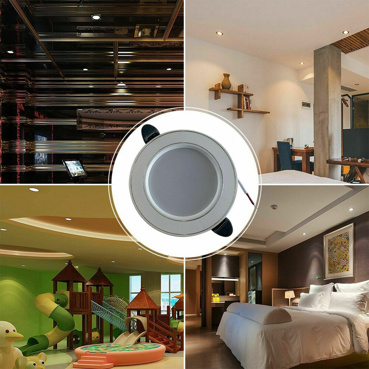 Simple LED Spot Panel Down lights Recessed Round Ceiling Border Lighting 5W Cool White Indoor Lighting~1329-14