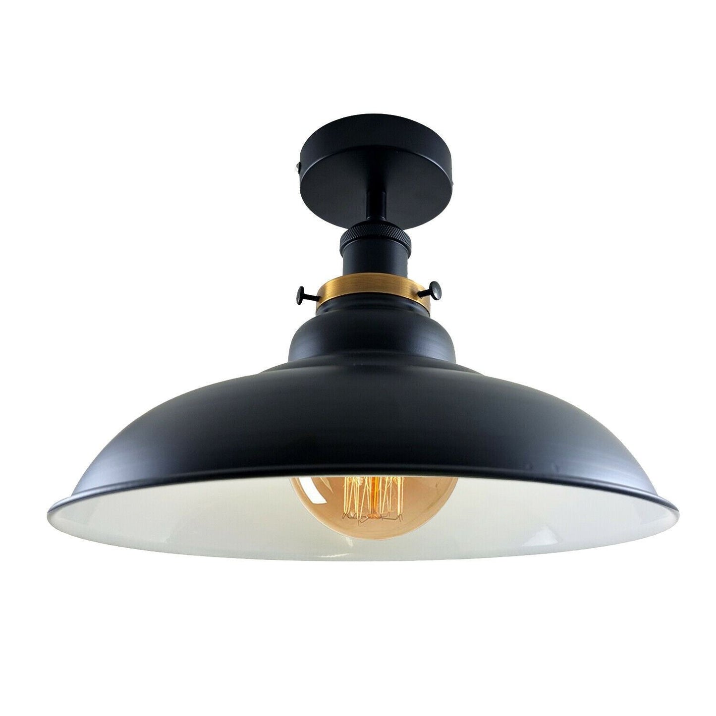 Modern Vintage Industrial Flush Mount Ceiling Light Metal Shape Shade Indoor Light Fitting For Bed room, Kitchen, Living room and Dining room~1238-17